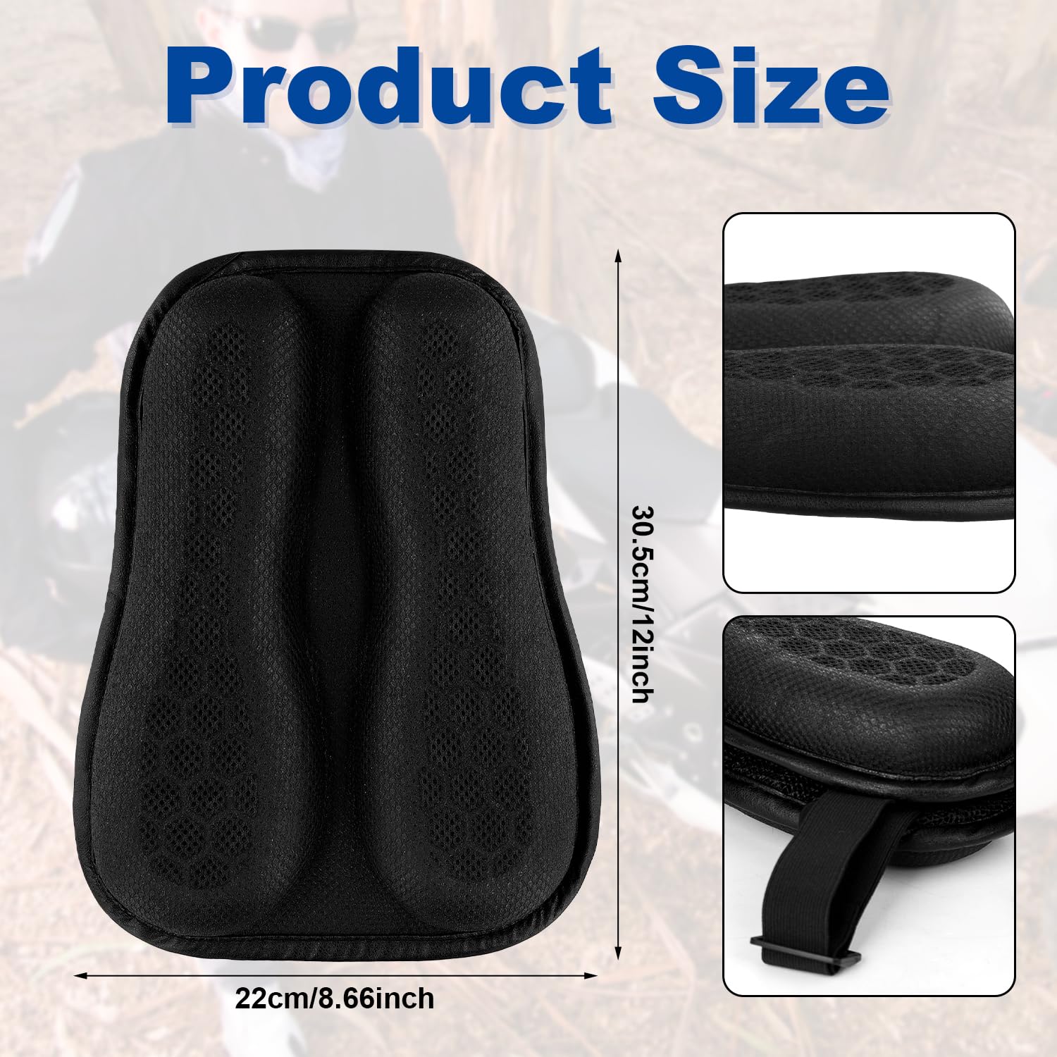 3D Honeycomb Motorcycle Seat Cushion - Breathable Gel Pad for Comfort Riding
