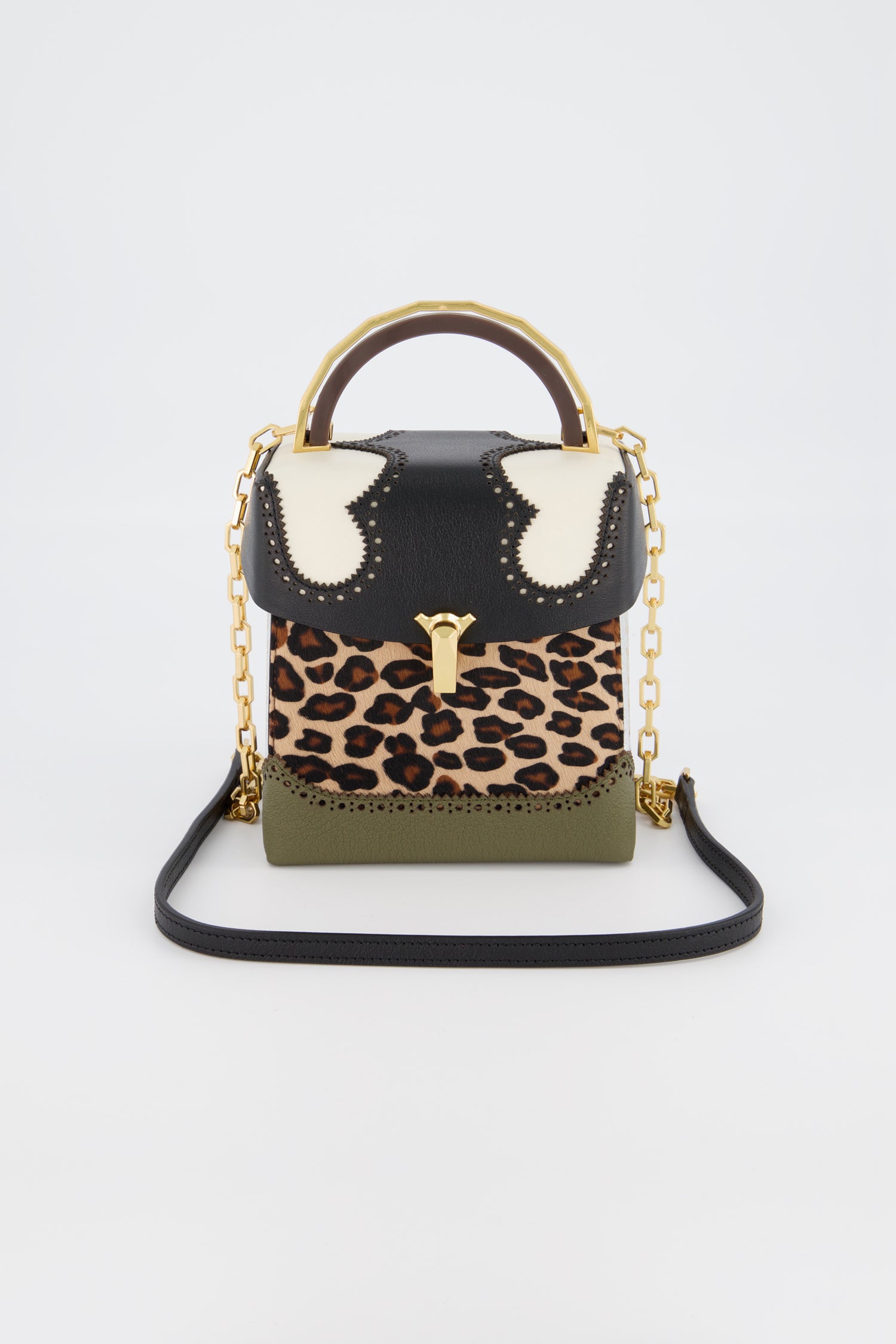 Volon Leopard Print Large Alice Bag - Stylish Women's Shoulder Handbag for Work, Party & Daily Use