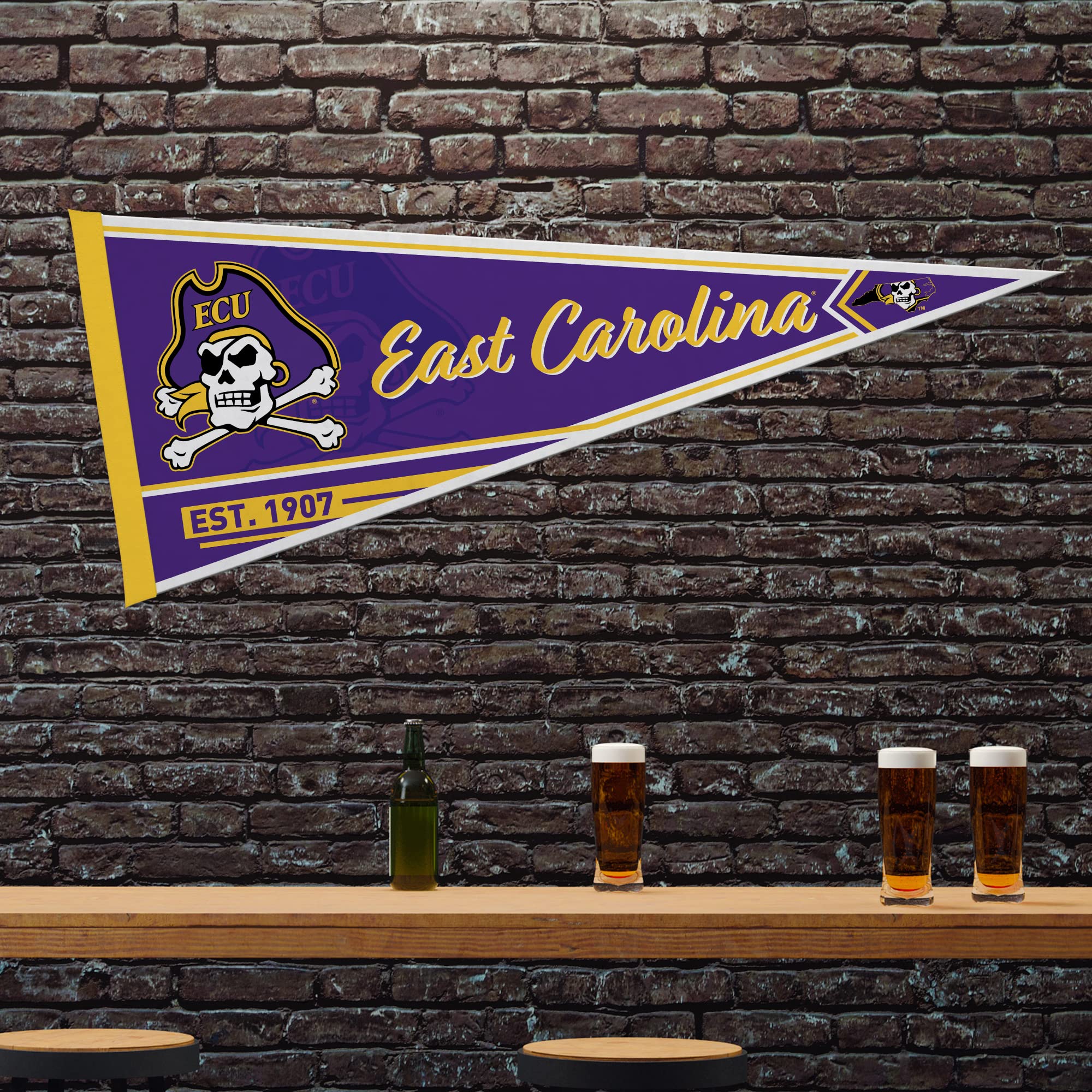 East Carolina Pirates Classic 12x30 Felt Wall Decor Pennant - Perfect for College Dorm, Game Room & Sports Fan Gifts