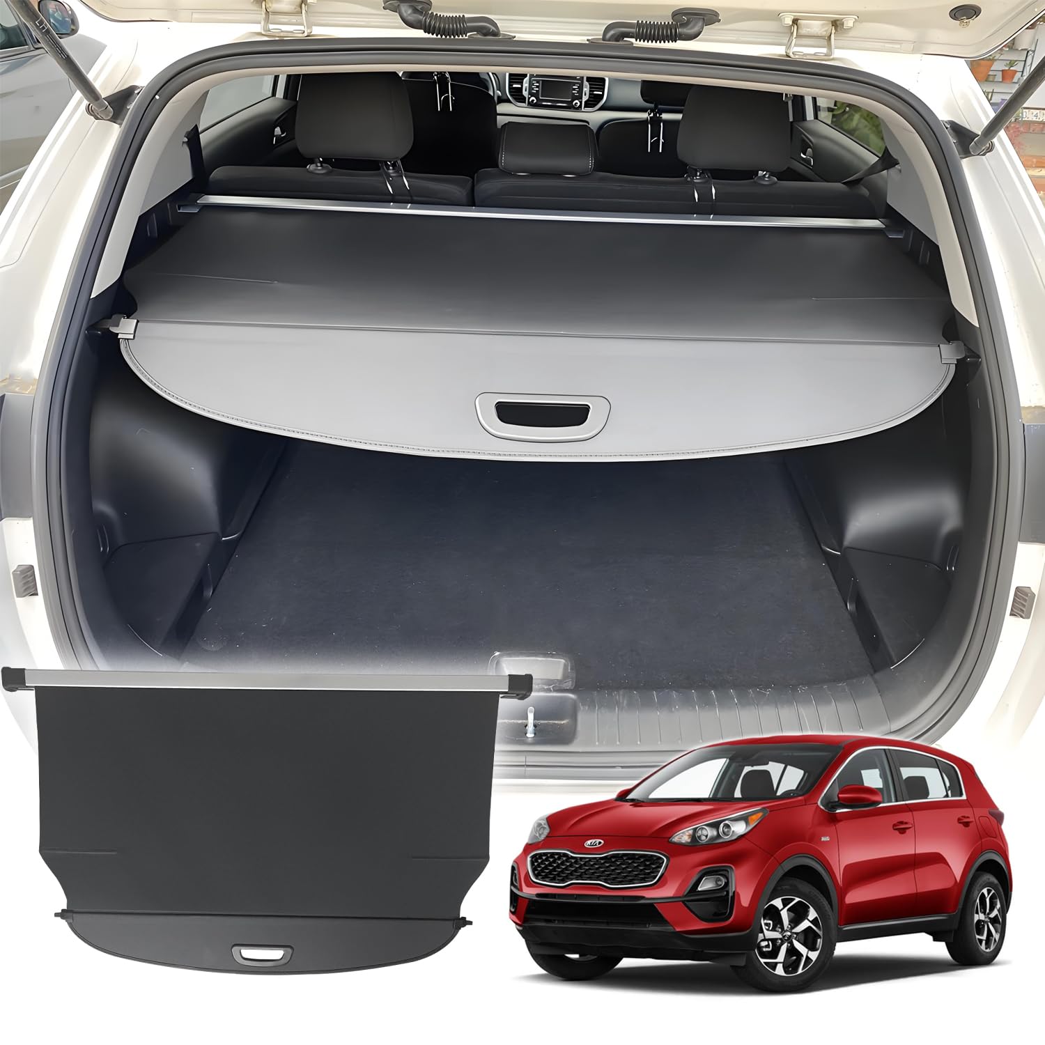 VESUL Retractable Cargo Cover for Kia Sportage 2017-2022 - Universal Trunk Security Shade, Anti-Theft Privacy Screen & UV Protection | Perfect for Road Trips, Grocery Hauling and Pet Transport
