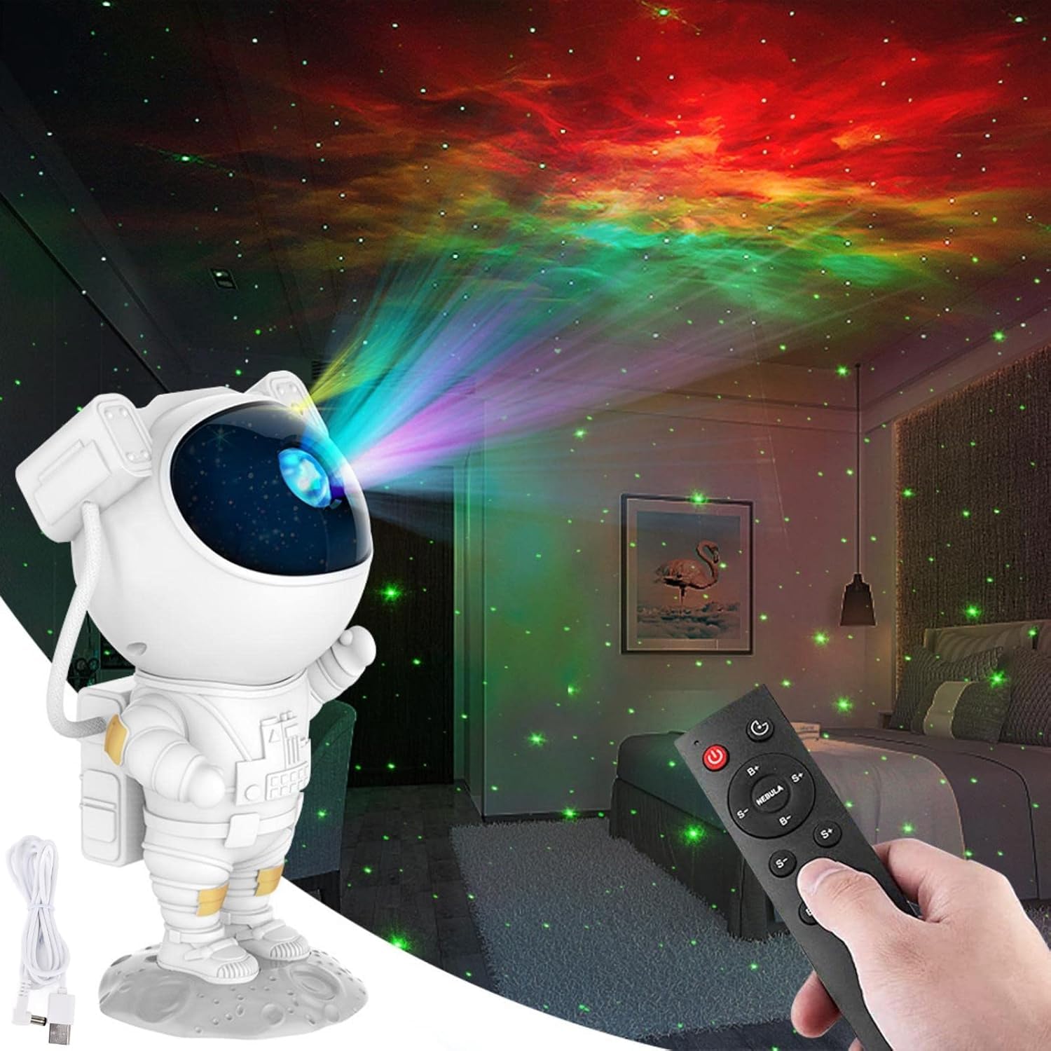 Space Buddy Galaxy Star Projector - Astronaut Night Light with Remote Control & Timer, LED Desk Lamp for Kids & Adults - Perfect for Bedroom Decor, Birthday & Christmas Gifts | Create Stellar Atmosphere for Relaxation, Sleep Aid & Home Theater