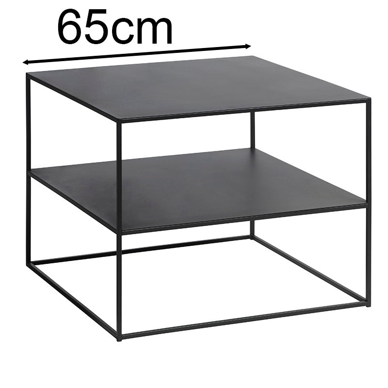 Modern PEBBLE Coffee Table 65x65cm - Square Black Wooden Living Room Furniture for Small Spaces | Perfect for Apartments, Studios & Cozy Home Decor