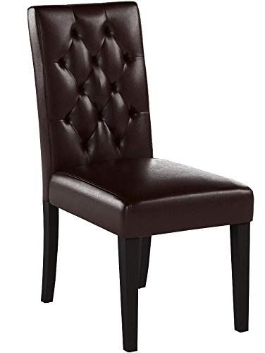 Christopher Knight Home Gentry Bonded Leather Dining Chairs, 2-Piece Set, Chocolate Brown - Modern Kitchen & Dining Room Seating for Home & Office