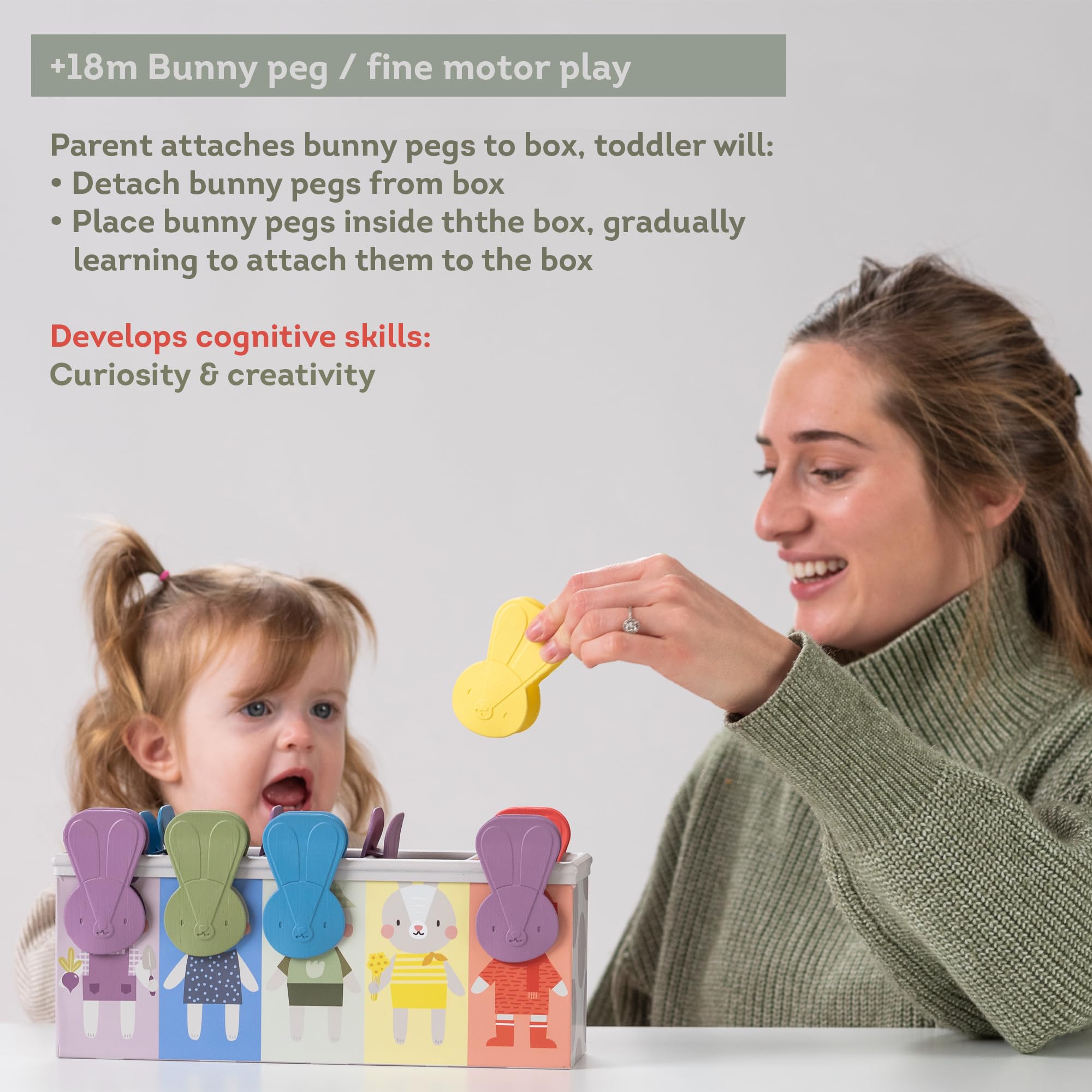 Taf Toys Match & Count Bunny Toy - Educational Counting Game for Toddlers & Preschoolers - Perfect for Early Learning, Playtime, and Birthday Gifts