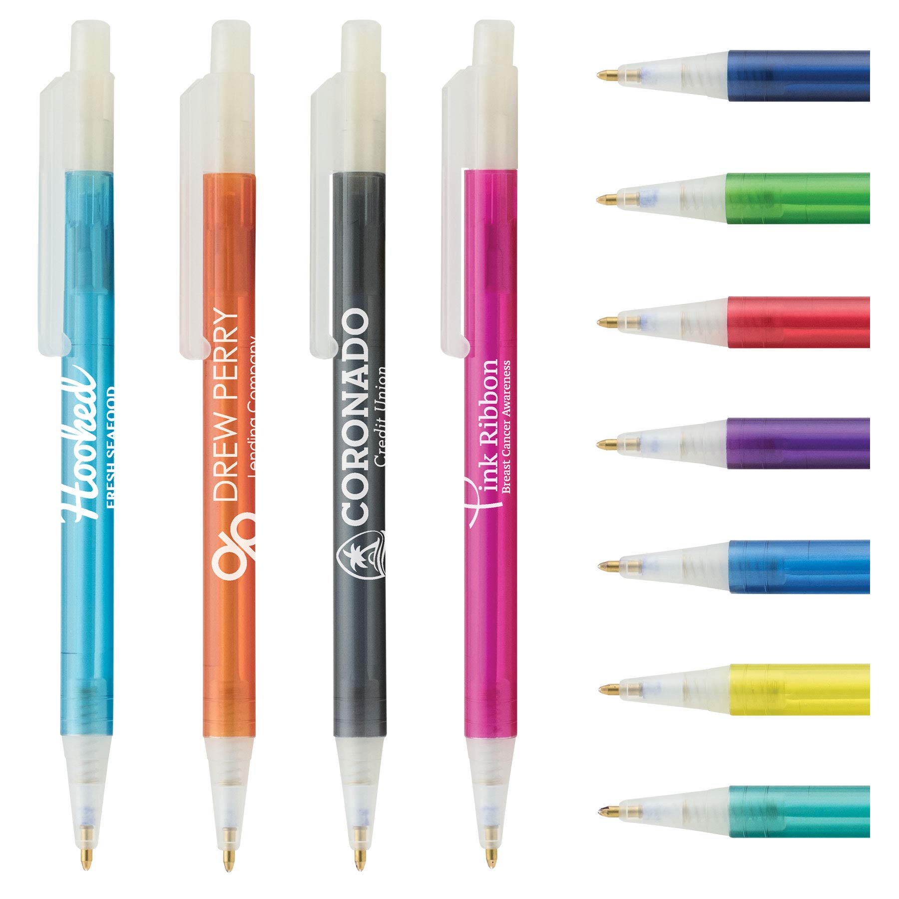 Custom Printed Pens - Bulk Colorama Crystal Pens - Personalized with Logo - 250pcs for $0.69 Each - Perfect for Corporate Gifts, Trade Shows & Promotional Events