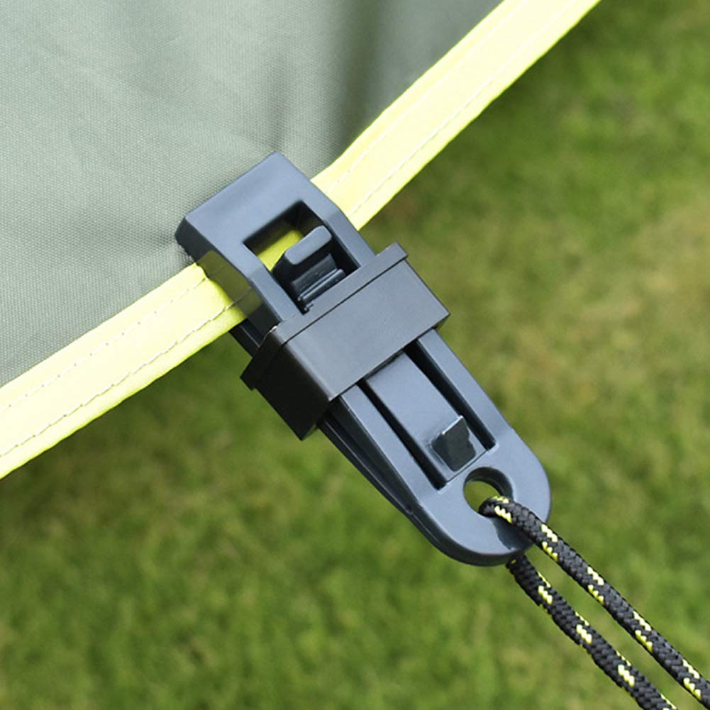 10 Pack Heavy Duty Tarp Clips - Secure Tent, Awning & Canopy Fasteners for Camping, Outdoor Events - Black (Ideal for Camping, Picnics, Construction Sites & Emergency Shelters)