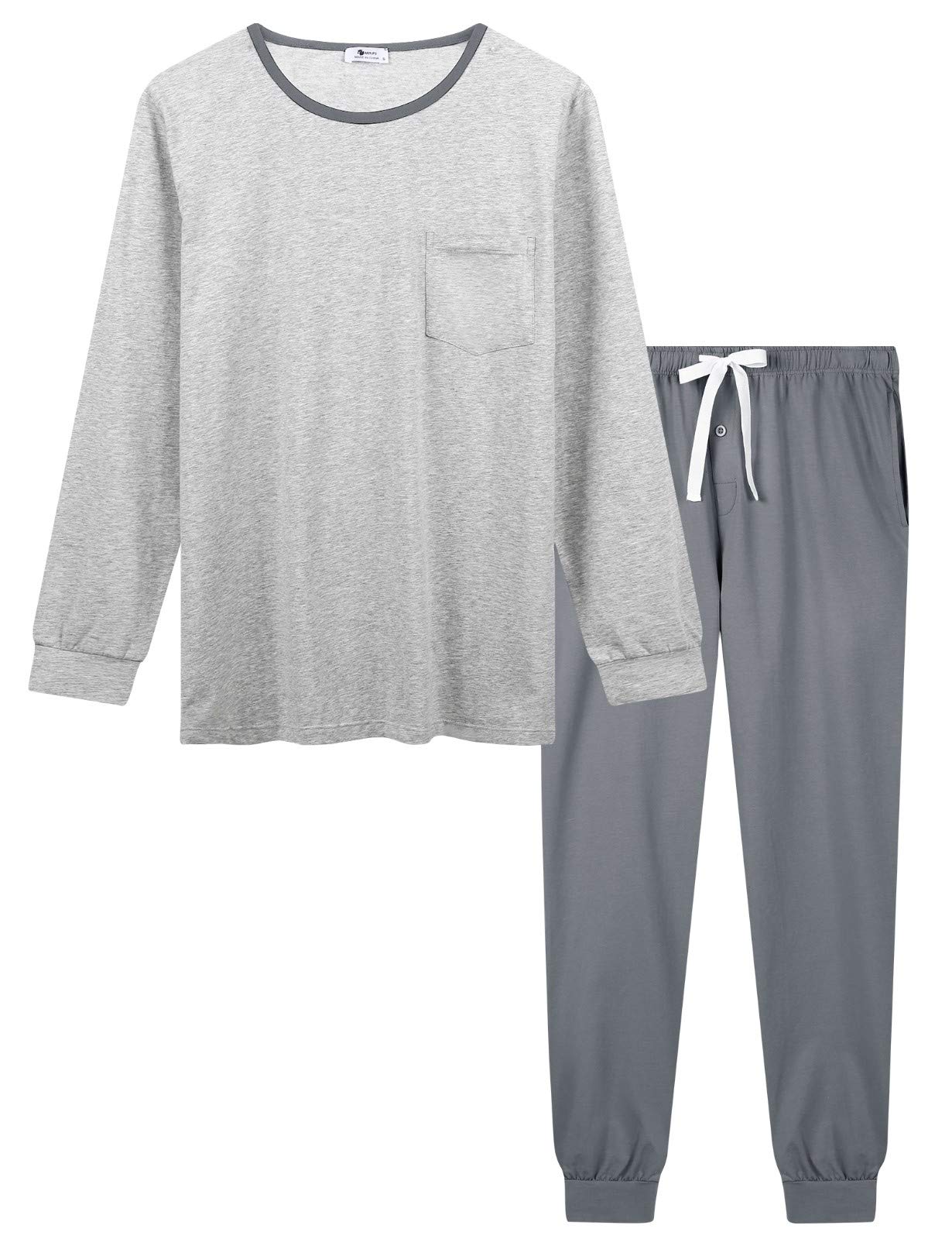 Men's Soft Cotton Pajama Set with Comfortable Jogger Pants - Cozy Sleepwear & Lounge Wear for Relaxing at Home