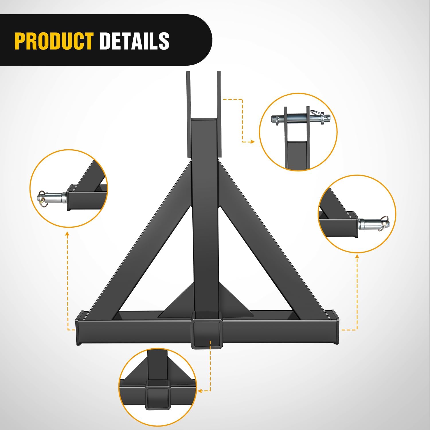 3 Point 2 Inch Trailer Hitch Kit for Category 1 Heavy Duty Tractor - Durable Towing Solution for Farm Equipment & Implements - Perfect for Hay Rakes, Plows & Field Work