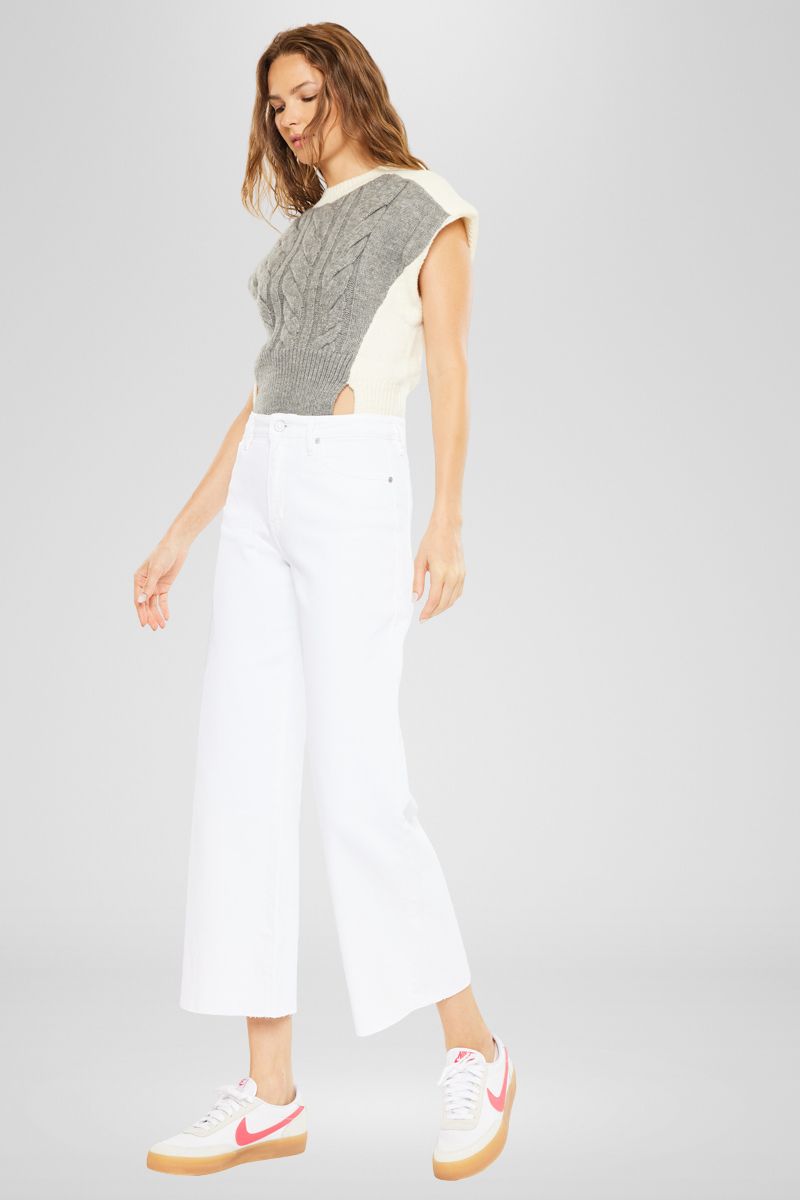 Dianella High Rise Crop Wide Leg Jeans for Women - Trendy Distressed Denim Pants for Casual Outfits & Streetwear Fashion