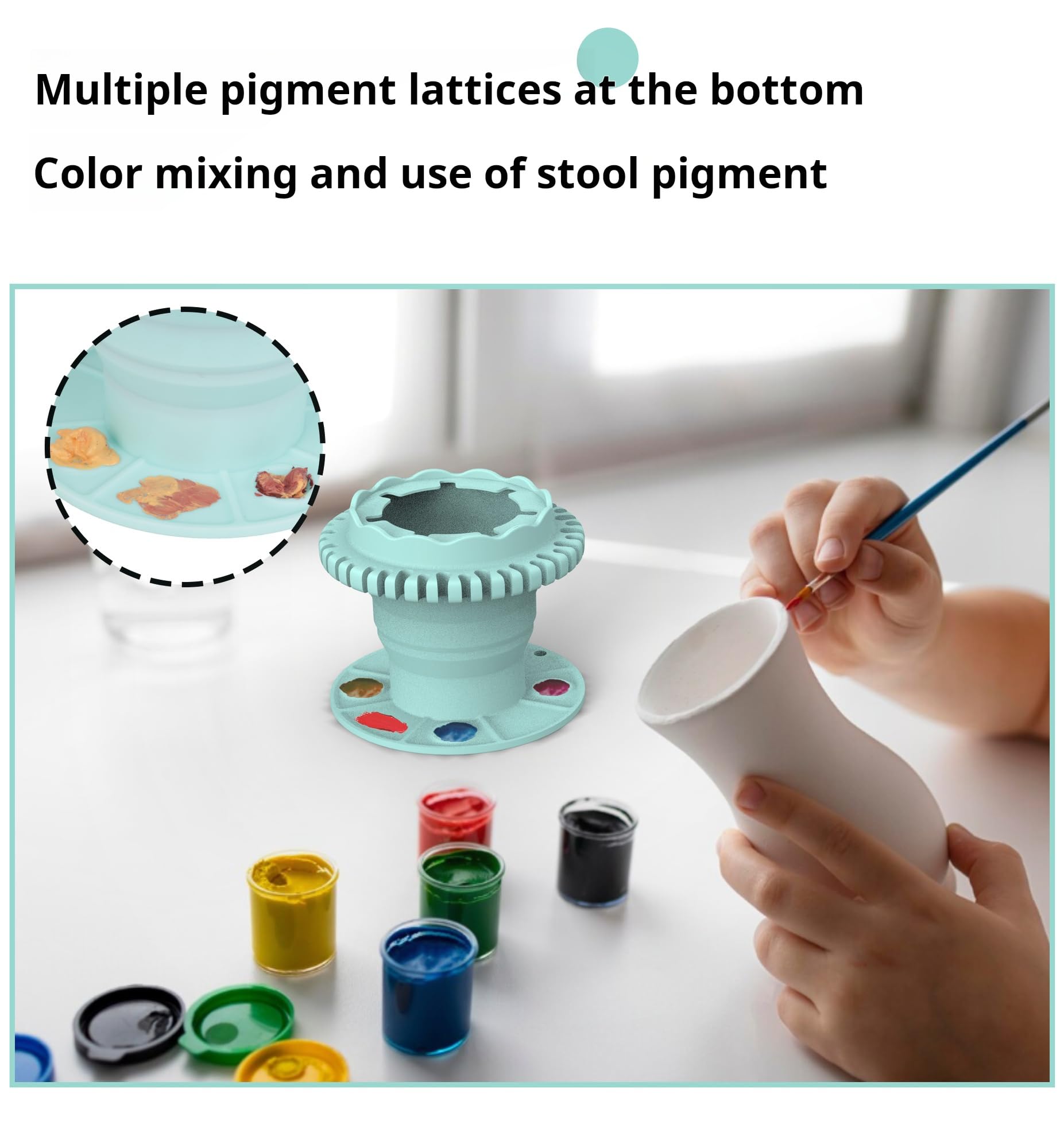 Collapsible Silicone Brush Cleaning Rinse Cup with Palette - Portable Paint Brush Holder for Acrylic, Watercolor & Oil Painting - Perfect for Artists, Students & DIY Projects (Pink)