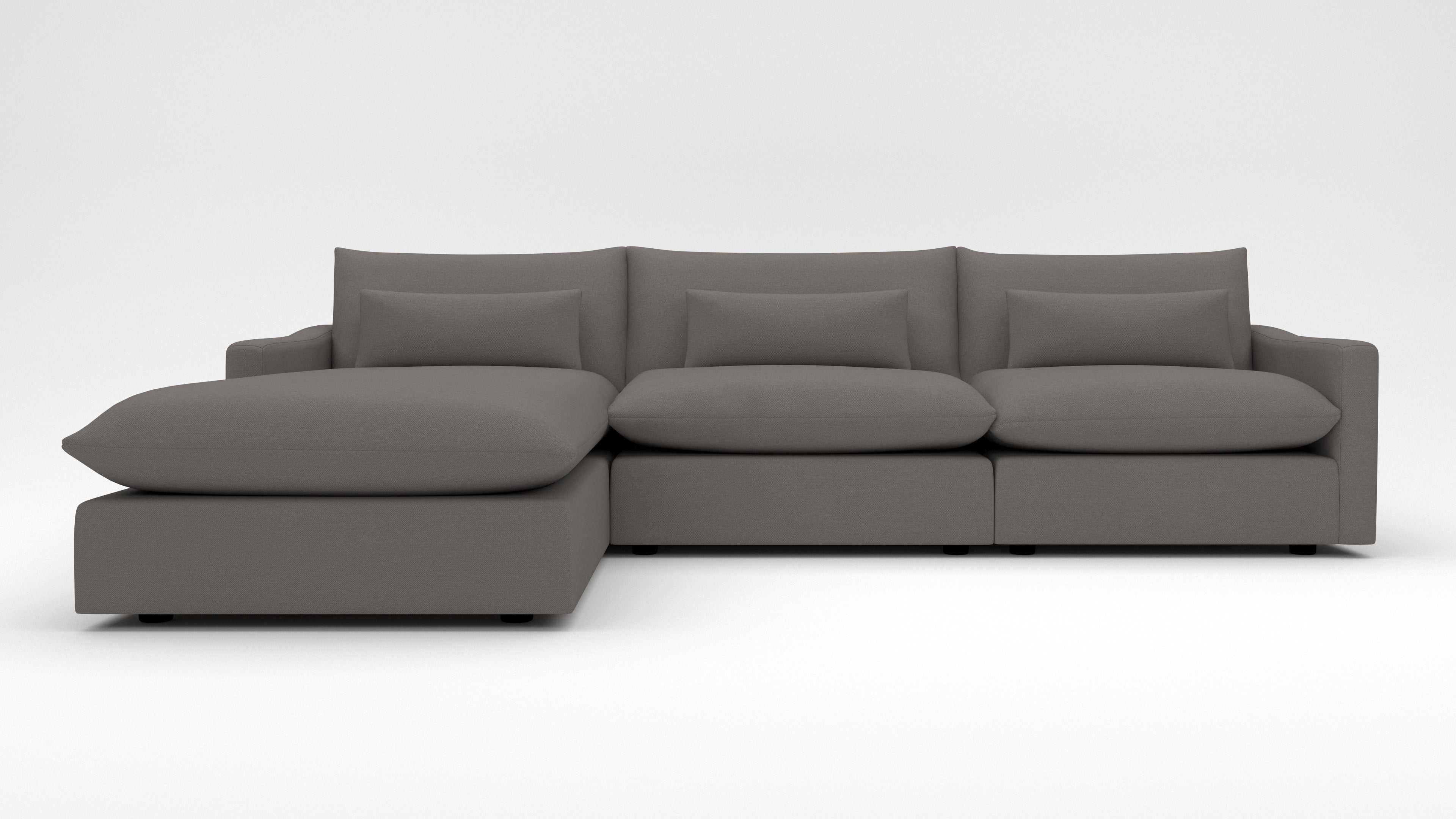Bouldin 126 Laf Chaise Sectional Sofa - Modern L-Shaped Couch with Chaise Lounge for Living Room, Family Room & Lounge Areas