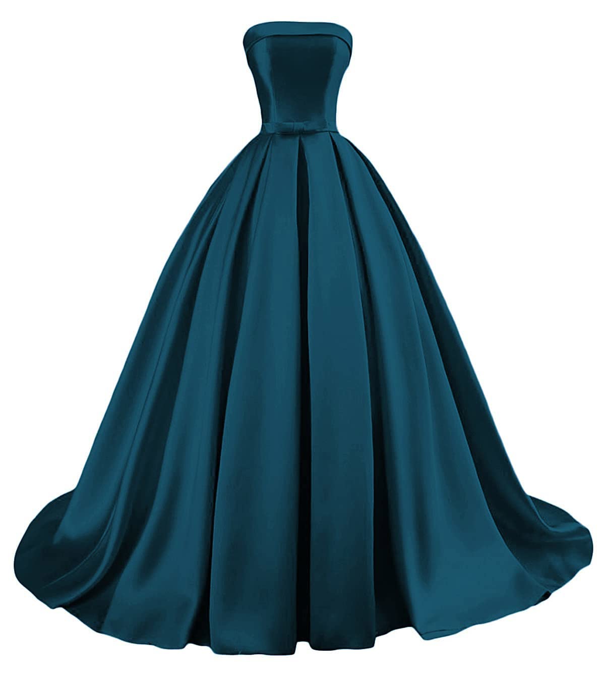 ROOALOSLEE Women's Strapless Ball Gown Satin Prom Dress - Long Formal Evening Gown for Homecoming, Wedding, Quinceañera & Special Occasions