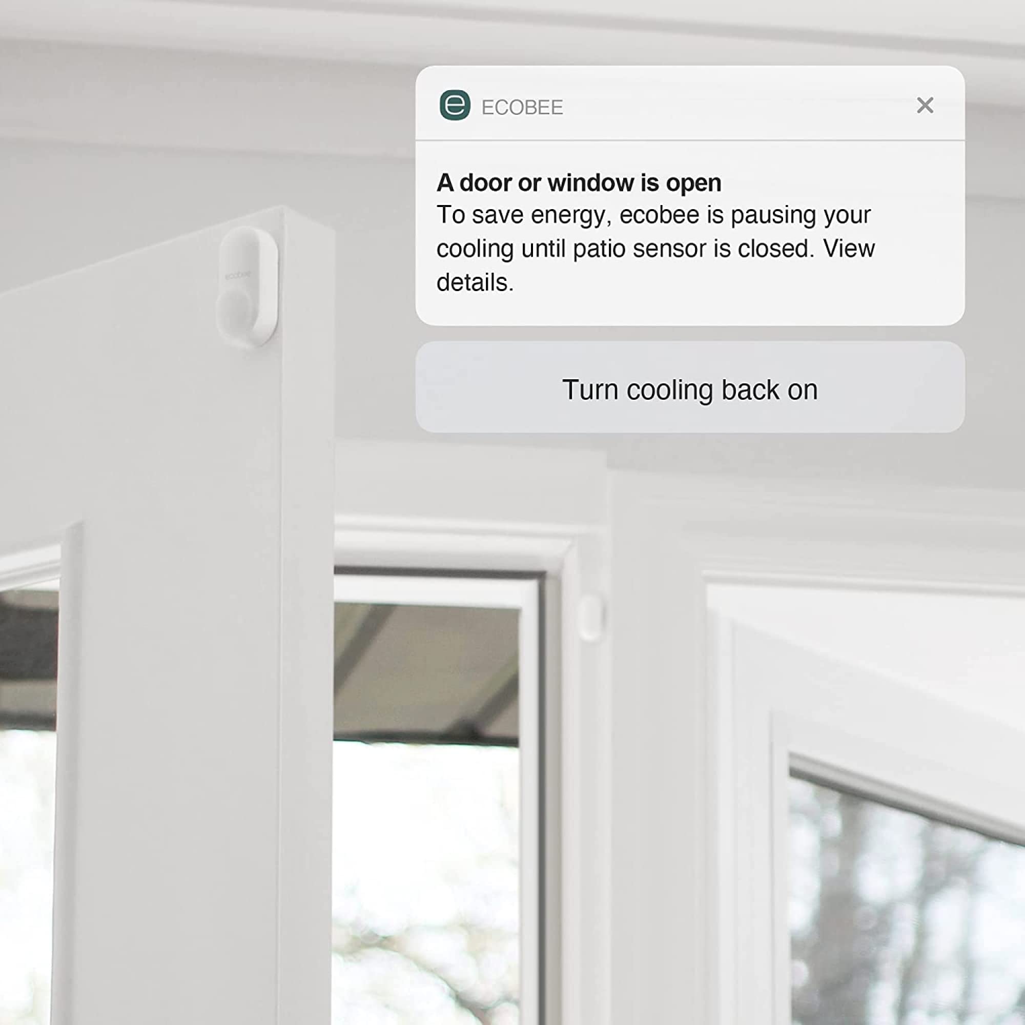 ecobee Smart Thermostat Premium - Works with Siri & Alexa | Built-in Air Quality Monitor | Includes 2 SmartSensors for Doors/Windows (White) | Perfect for Smart Home Automation & Energy Savings