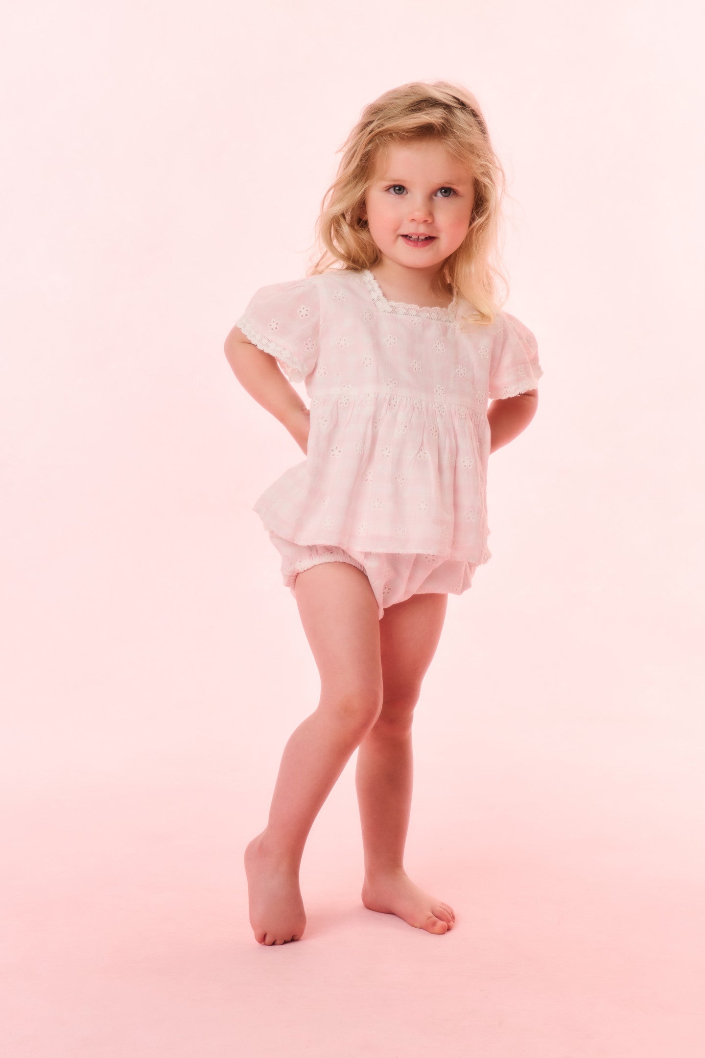 Baby Girls' Cotton Gingham Short Sleeve Top - Soft & Breathable Summer Outfit for Playdates, Parties & Family Photos