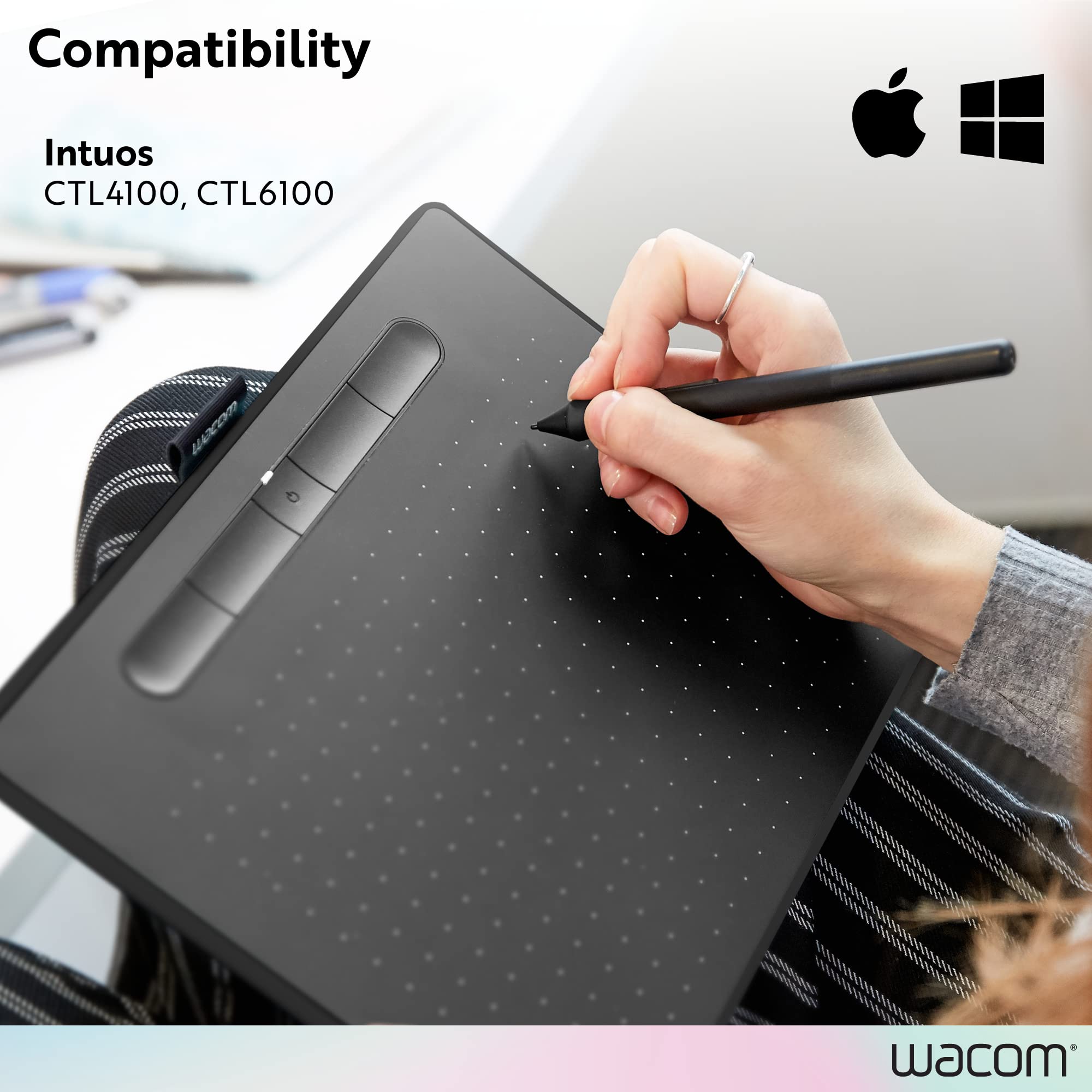 Wacom LP1100K 4K Digital Pen for Intuos Tablet - Black Stylus with 4K Pressure Sensitivity | Perfect for Digital Art, Graphic Design & Note-Taking