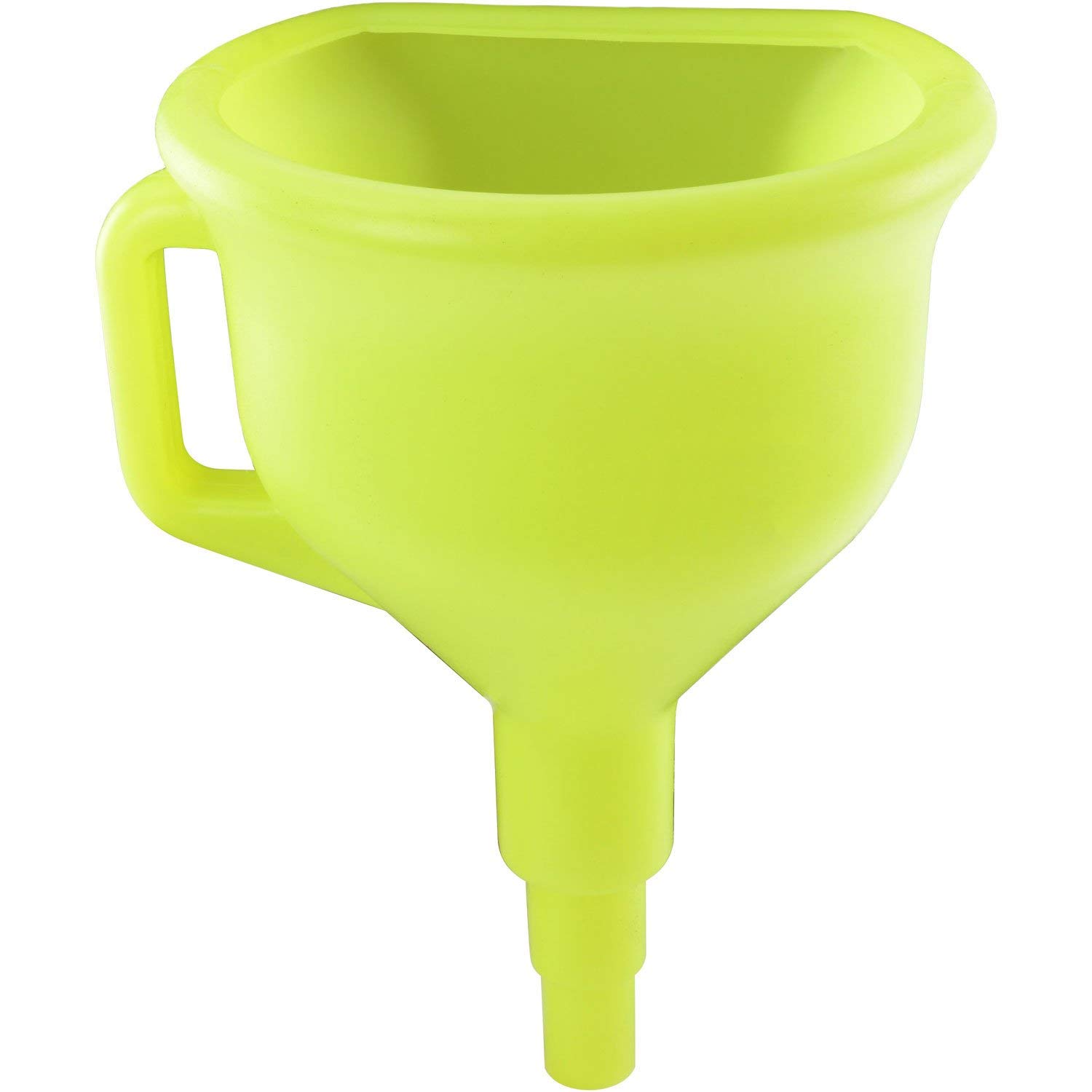 JEGS 80208 Round Funnel Lime Green - High Performance Automotive Funnel for Oil, Coolant & Fluids - Durable Plastic with Flexible Spout - Ideal for DIY Car Maintenance, Motorcycle & Lawn Equipment Care