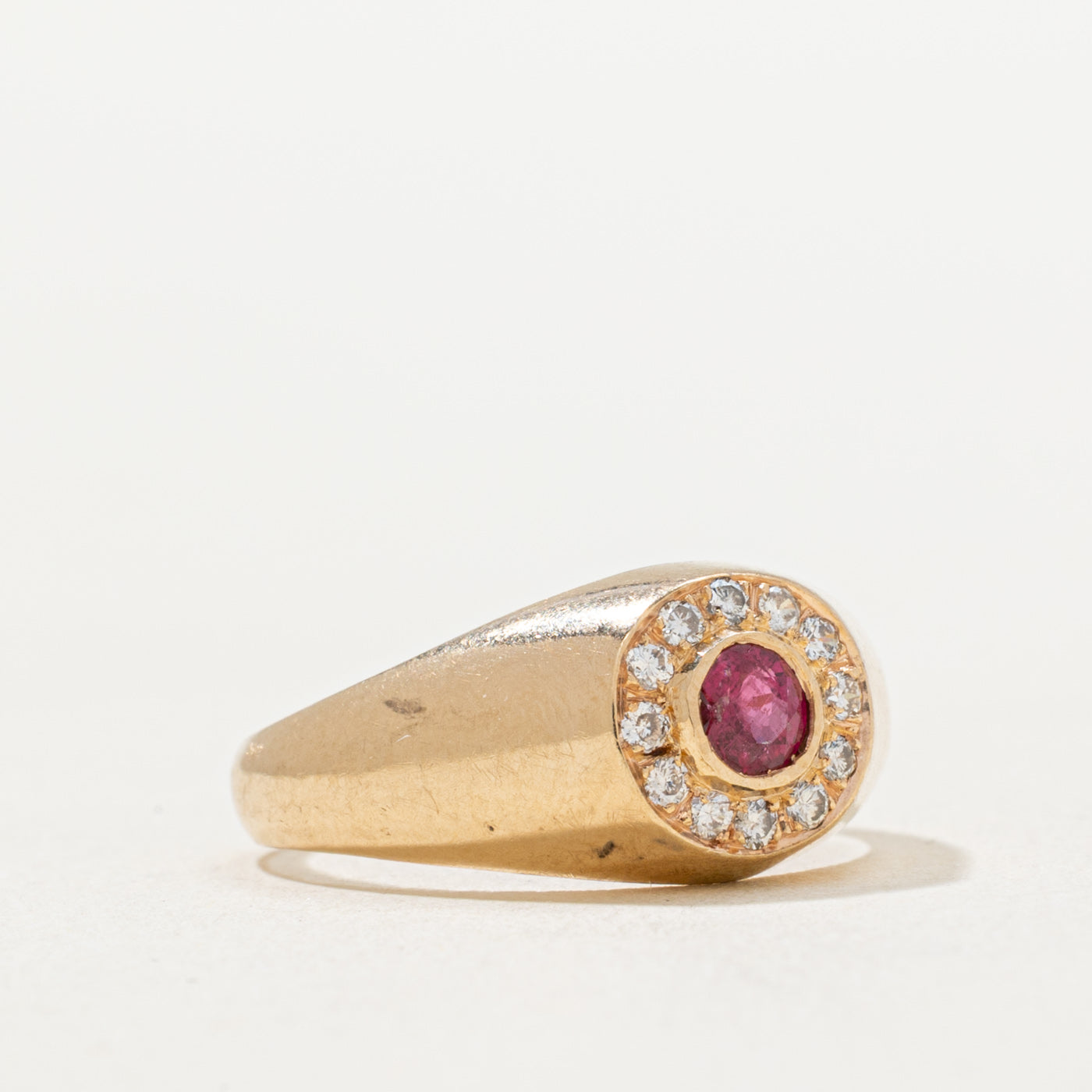Exquisite Ruby & Diamond Halo Engagement Ring | 0.20ct Center Stone & 0.12ctw Accent Diamonds | Size 4.5 | Perfect for Valentine's Day Proposal or Anniversary Gift