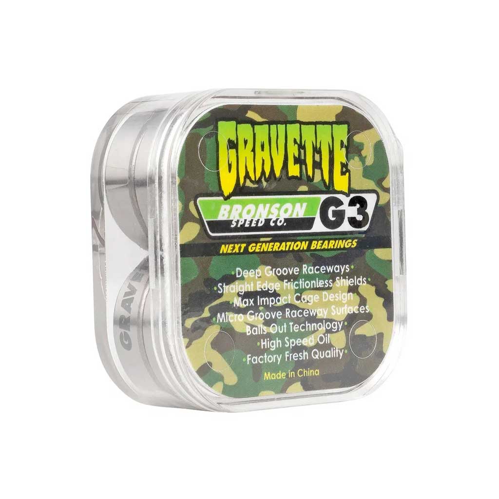 Bronson David Gravette Pro G3 Bearings - High Performance Skateboard Bearings for Smooth Riding - Perfect for Street Skating, Park Riding & Cruising