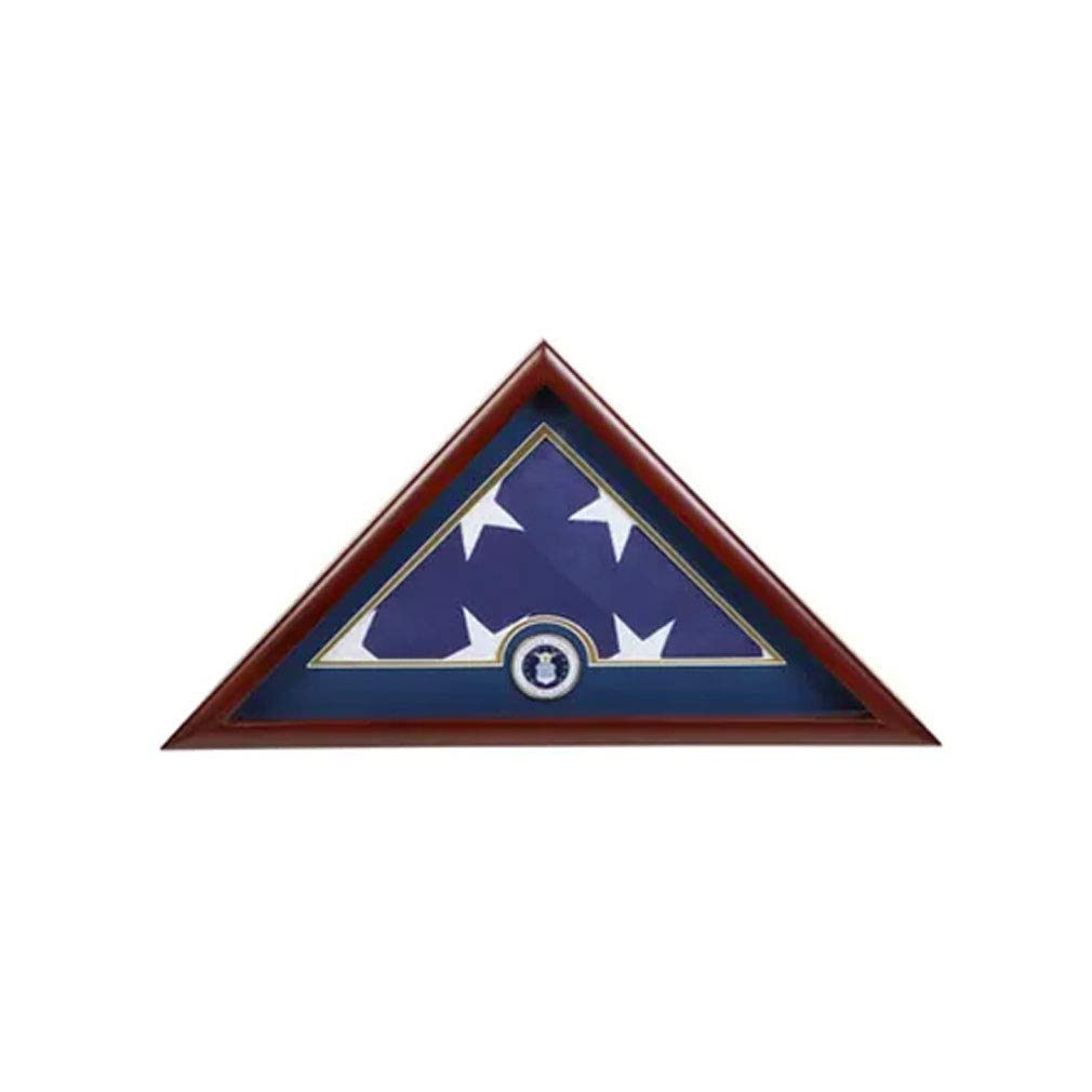 Medallion Flag Display Case for Military Memorials - Air Force Blue - Perfect for Honoring Veterans, Home Decor, and Patriotic Displays