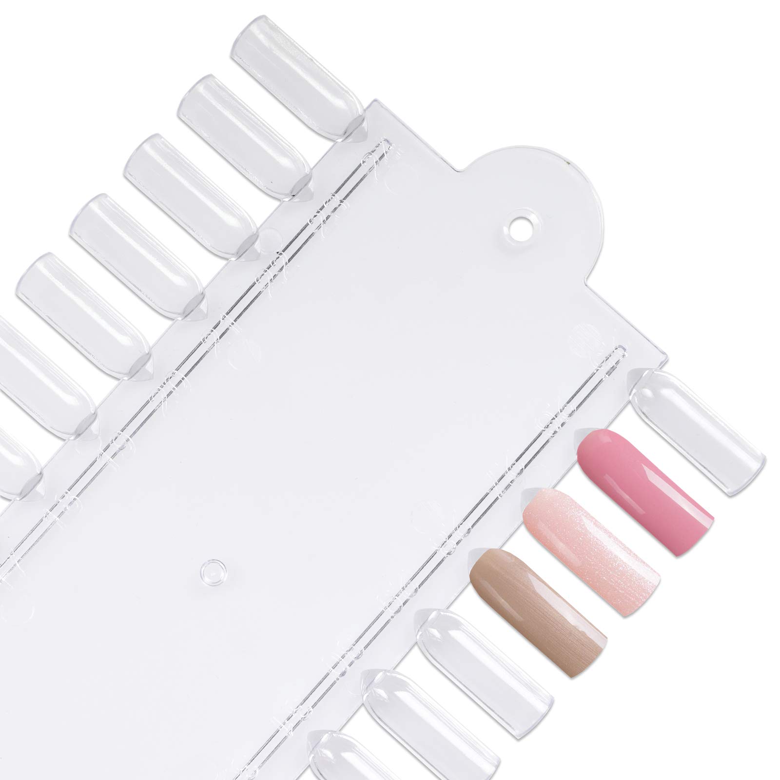 Beauticom 10 Pack 48 Nail Tips Display Board - Professional Nail Art Design Practice Kit with Clear Swatch Palette for Salon & Home Manicure (48 Tips, 10 Pieces) - Perfect for Nail Technicians, DIY Enthusiasts & Beauty Training