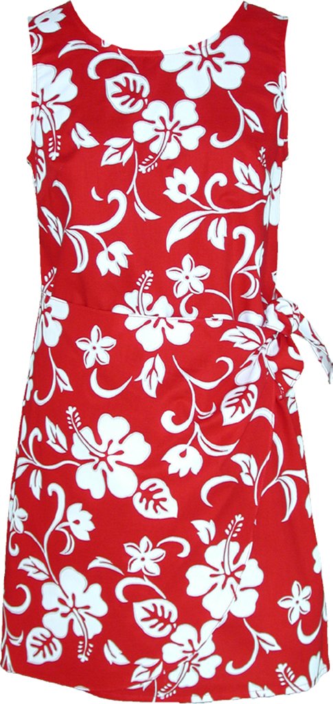 RJC Women's Hibiscus Print Hawaiian Sarong Dress - Tropical Beach Cover Up, Swimwear Wrap, Poolside Lounge Wear for Summer Vacations