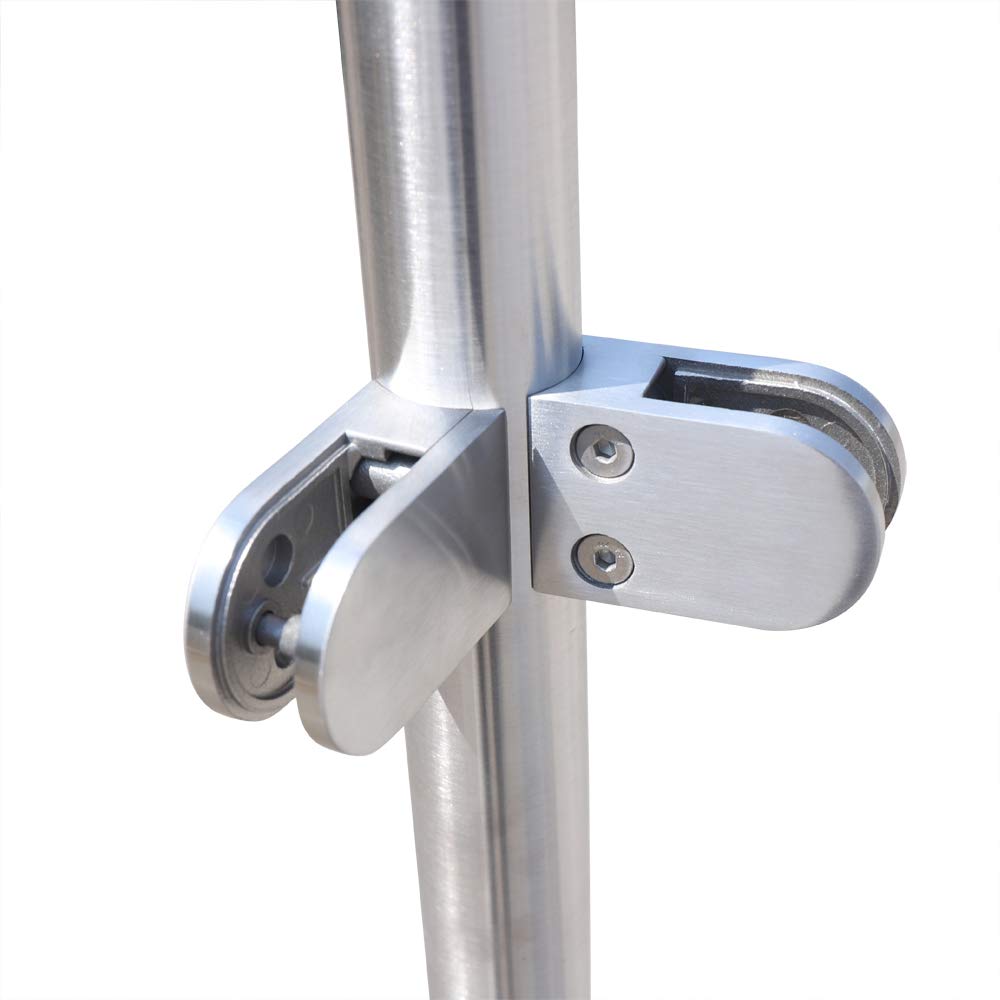 TBVECHI 316 Stainless Steel Glass Railing Corner Post - 110cm Height - Durable Outdoor Balcony & Stair Railing System for Modern Homes & Decks