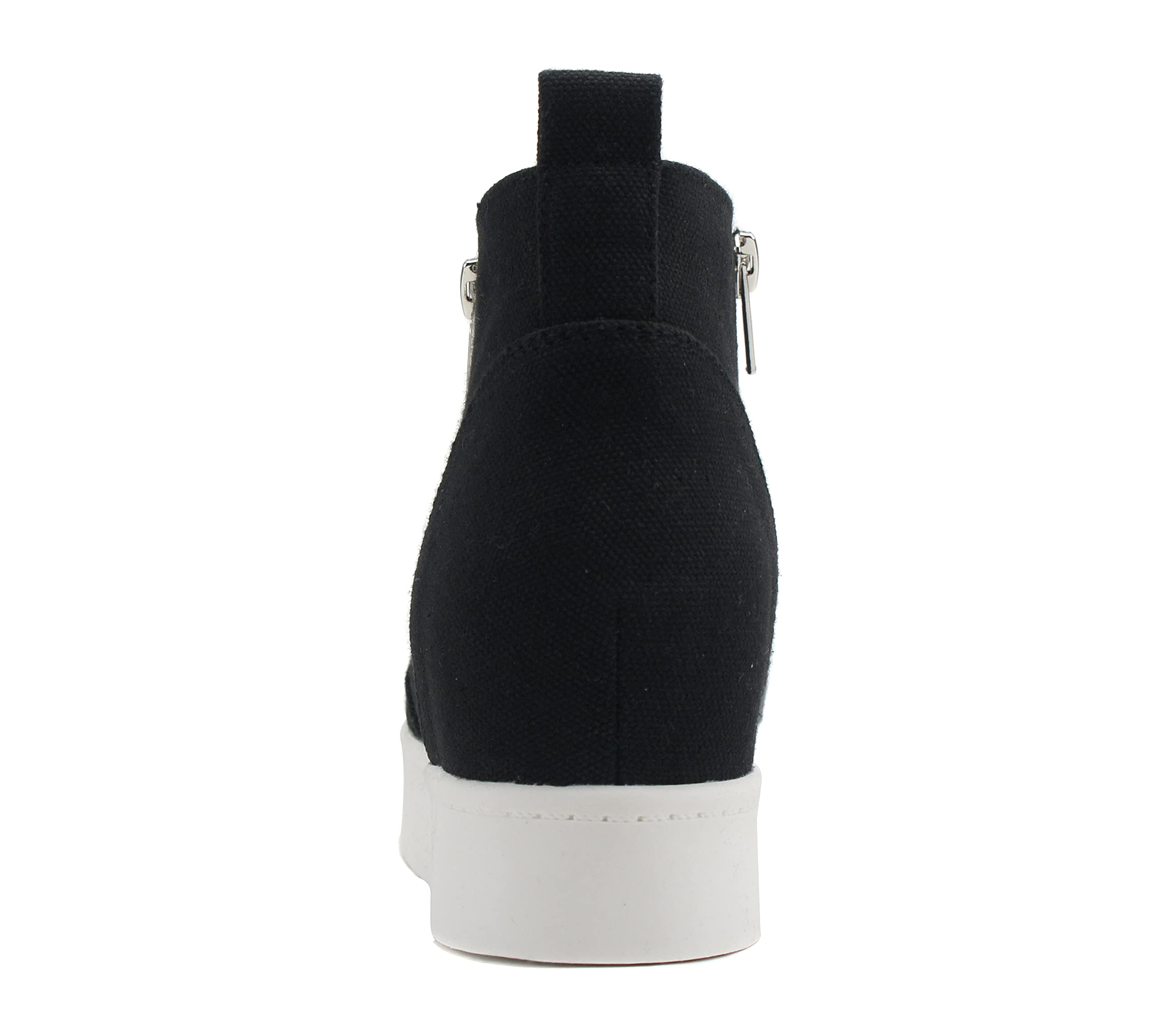 Taylor Black Hidden Wedge Sneakers with Side Zipper - Fashionable Comfort Shoes for Women | Perfect for Work, Travel & Casual Outfits