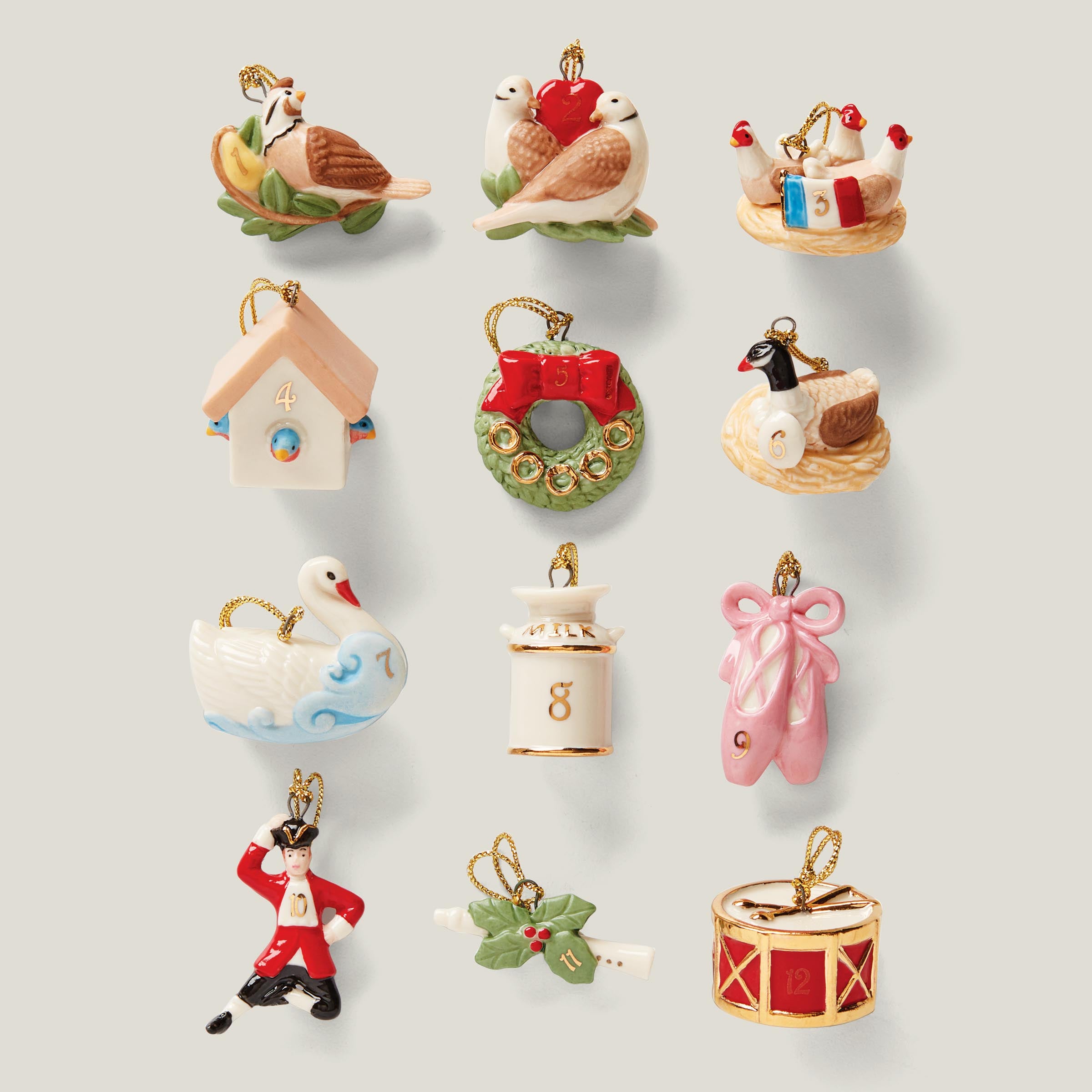 12 Days of Christmas Ornament Set - 12-Piece Holiday Decor for Tree, Home, and Festive Celebrations
