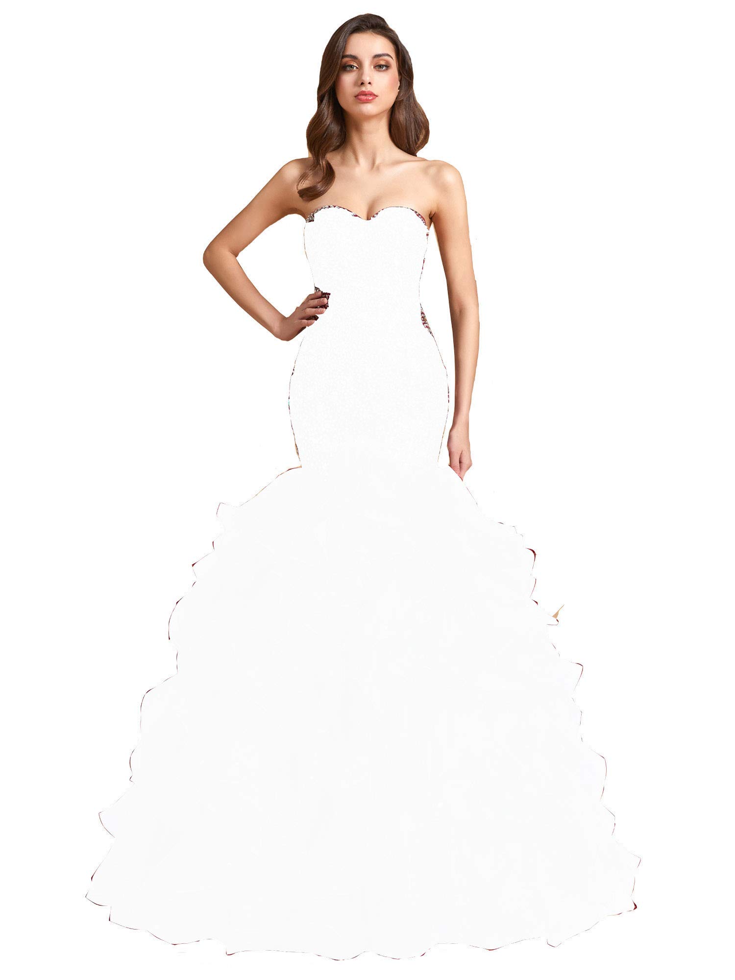Elegant Mermaid Prom Dress with Ruffles & Beaded Sweetheart Corset - Long Formal Evening Gown for Homecoming, Wedding, and Special Occasions