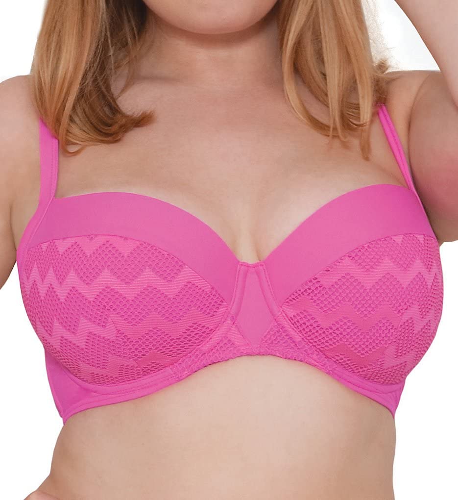 Curvy Kate Women's Hi Voltage Padded Balcony Bikini Top - Supportive Swimwear for Plus Size Beach & Pool Vacations
