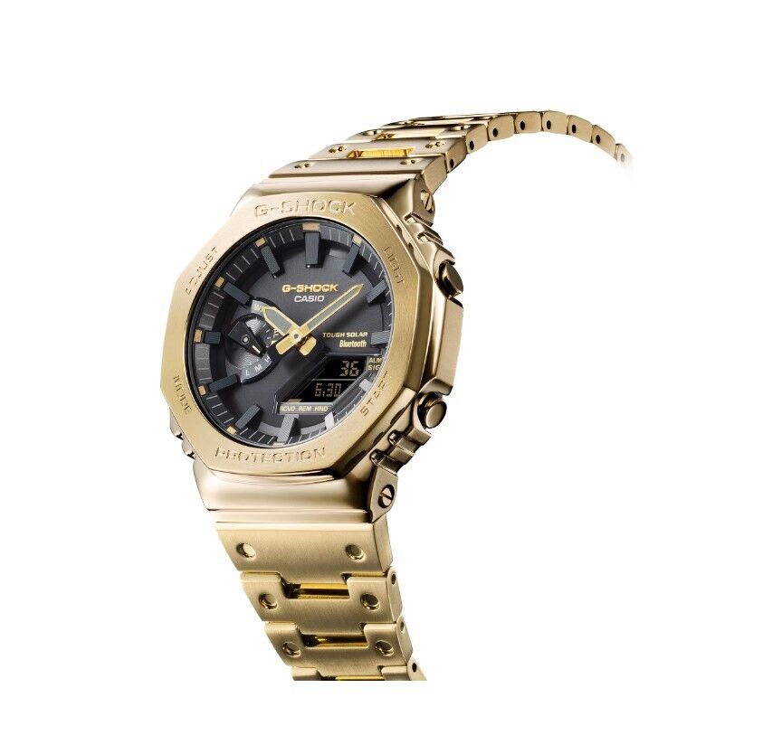 Casio G-Shock GMB2100GD-9A Full Metal 2100 Series Men's Digital Watch - Shock Resistant, Solar Powered, Waterproof for Outdoor Sports & Military Use