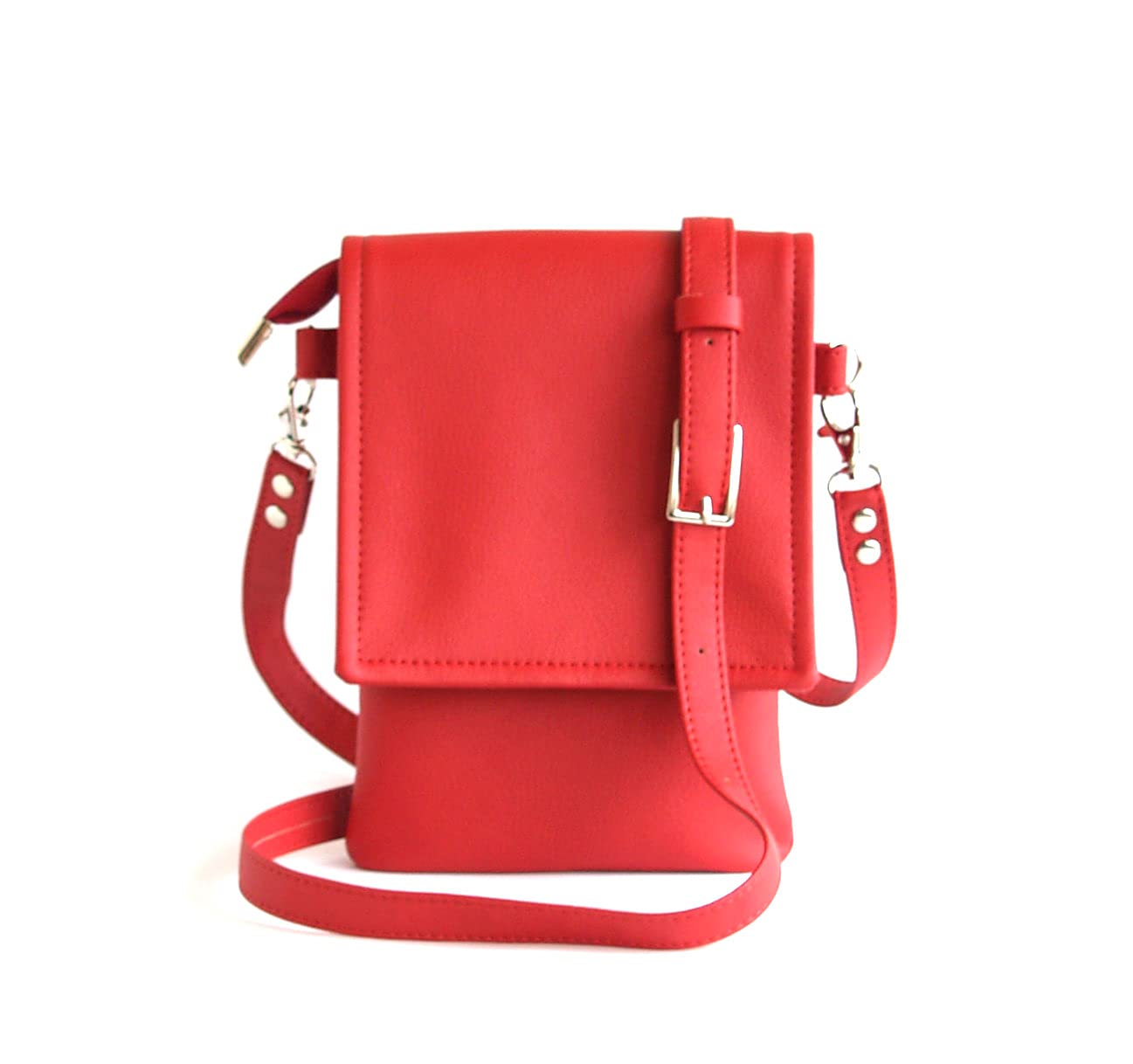 Handmade Small Red Crossbody Bag with Phone Case & Wallet - Stylish Cell Phone Purse for Women - Perfect Gift for Her - Ideal for Travel, Shopping, and Everyday Use