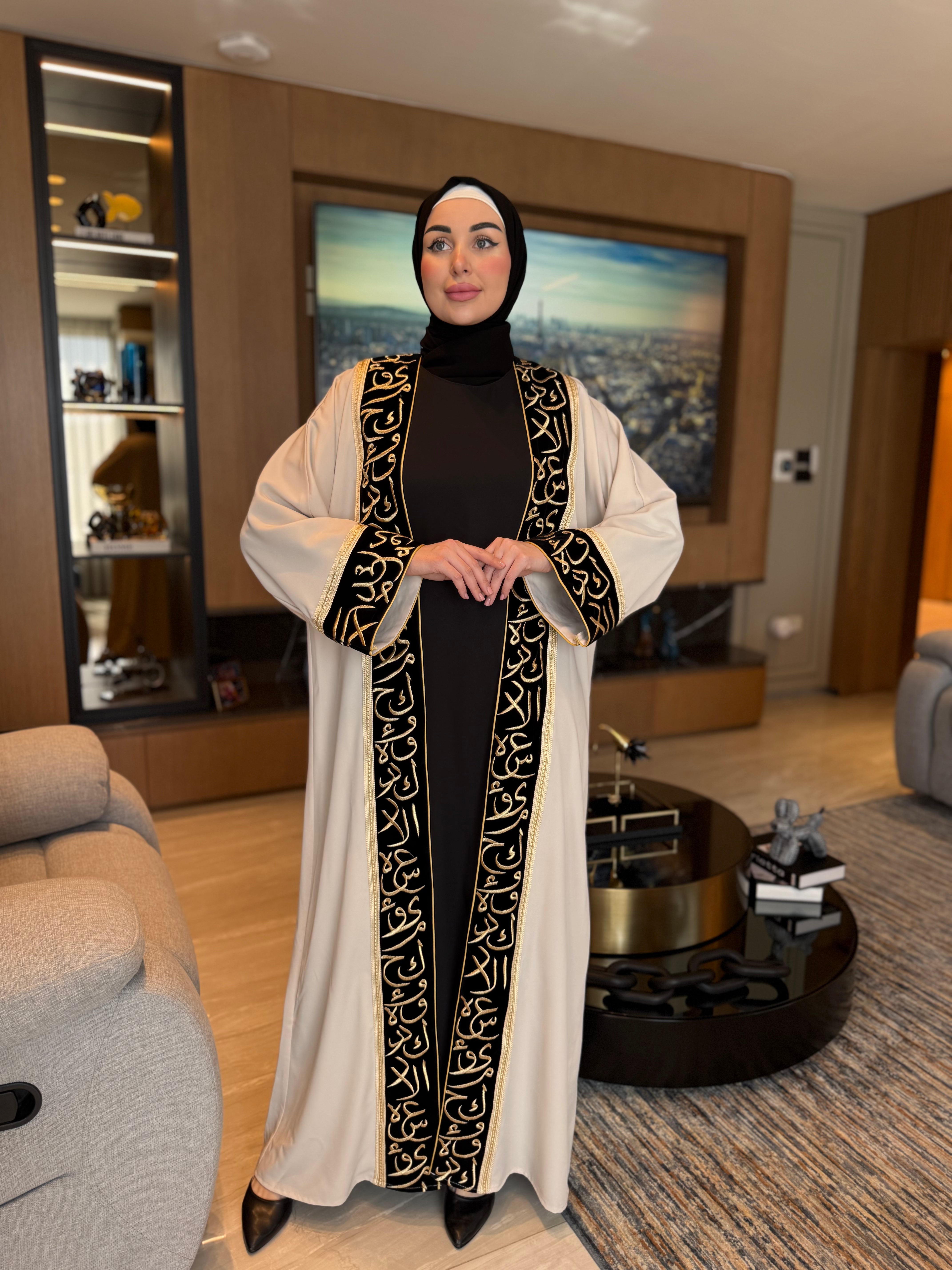 Elegant Embroidered Abaya Dress for Women - Islamic Modest Prayer Dress - Perfect for Mosque, Eid, and Special Occasions