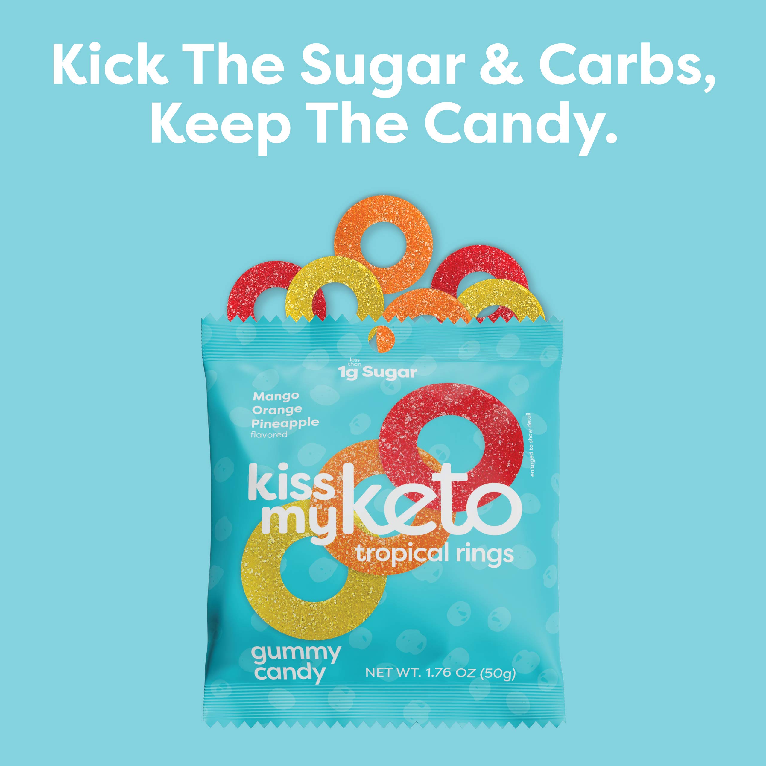 Keto Gummy Rings - Low Carb Vegan Snack for Weight Loss & Energy Boost (24-Pack)