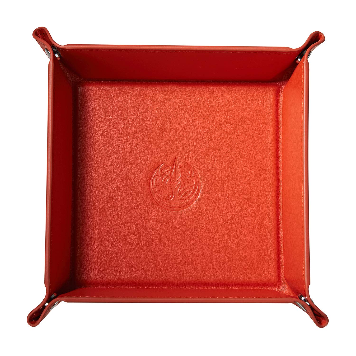 OARIE PU Leather Jewelry Tray for Men - Key & Coin Organizer, Wallet Holder, Travel Valet Tray (Orange) - Perfect for Nightstand, Dresser, Entryway & Office Desk Organization