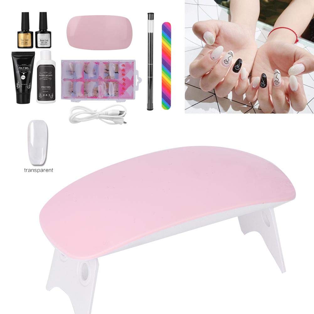 Professional Gel Nail Polish Kit - UV LED Nail Dryer Lamp, Nail Glue & Complete DIY Manicure Tools Set for Home & Salon Use (Transparent) | Perfect for Nail Art, French Tips & Gel Extensions