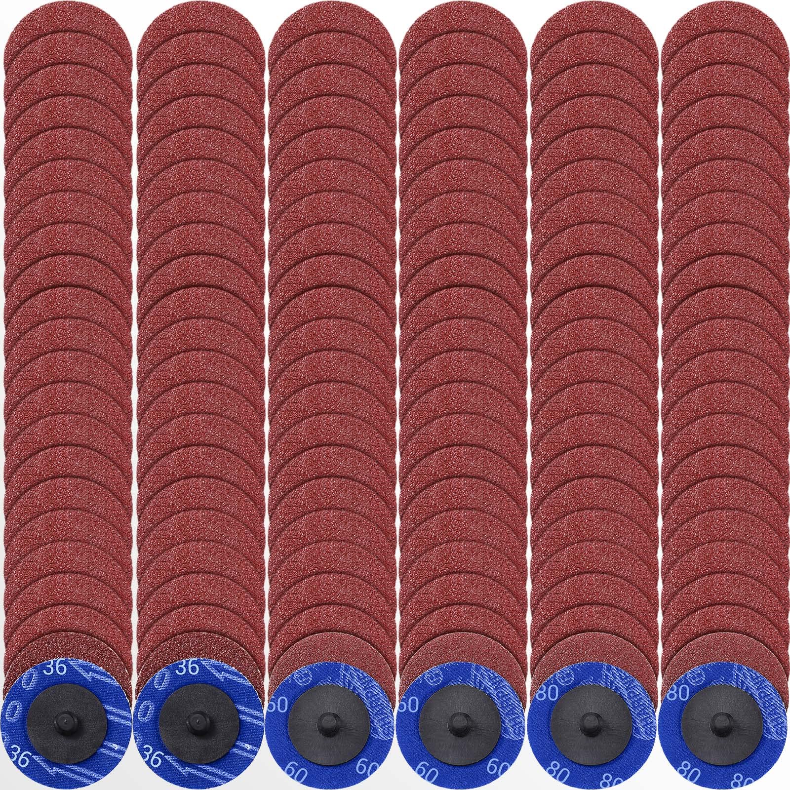 Chumia 150-Piece 2-Inch Sanding Disc Set for Die Grinder – 36/60/80 Grit Roll Lock Discs for Surface Prep, Stripping, Grinding, Polishing & Burr Removal – Ideal for Metal, Wood & Automotive Projects