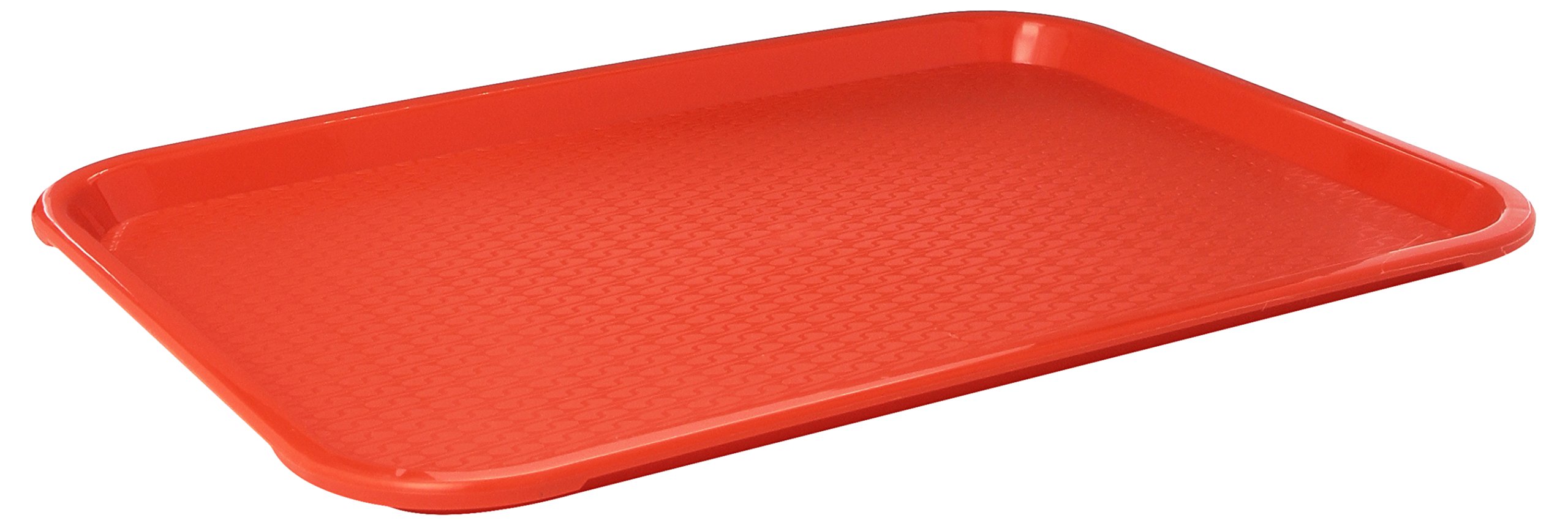 Crestware 12x16 Inch Orange Fast Food Tray - Durable Plastic Serving Tray for Restaurants, Cafes, and Catering Events - Perfect for Food Service, Buffets, and Party Serving