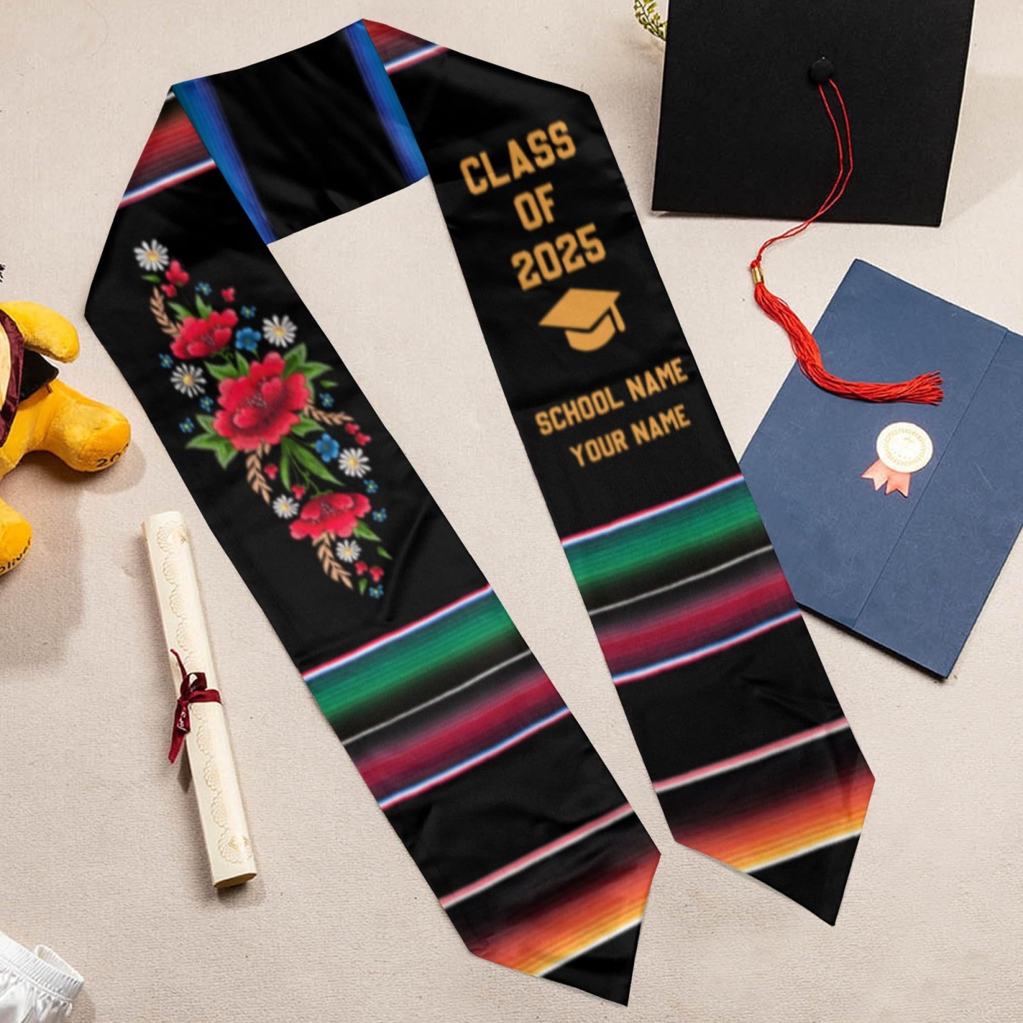 Personalized Graduation Stole with Photo - Custom Graduation Sash for High School & College Ceremonies - Perfect for Graduation Gifts & Commencement Photos