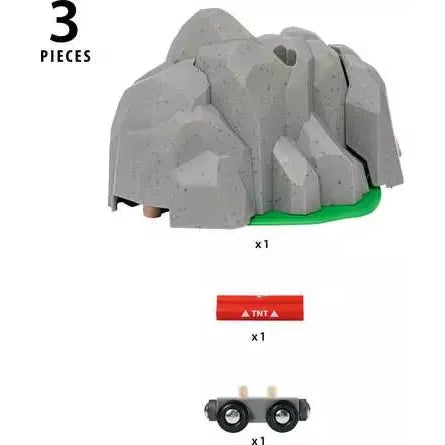 Brio Dynamite Mountain Tunnel 36044 - Wooden Train Set Accessory for Kids | Interactive Toy for Brio Railway System | Perfect for Imaginative Play & Train Layouts