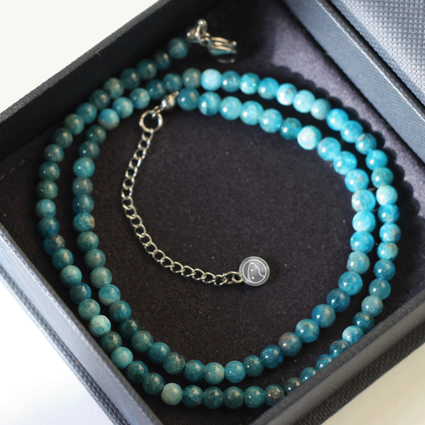 Blue Apatite Beaded Necklace - Mini Healing Crystal Jewelry for Women, Chakra Balancing & Spiritual Protection | Perfect for Meditation, Yoga & Energy Healing