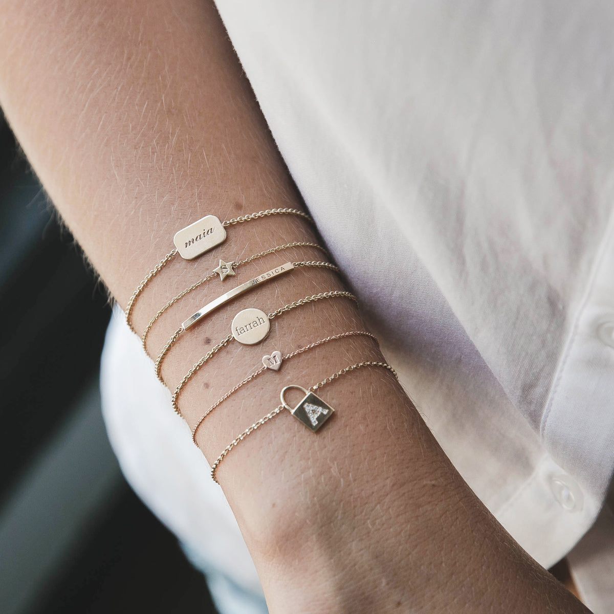14K Gold Initial Star Bracelet for Women - Personalized Name Letter Charm Bracelet - Elegant Dainty Jewelry Gift for Her - Perfect for Birthdays, Anniversaries & Special Occasions