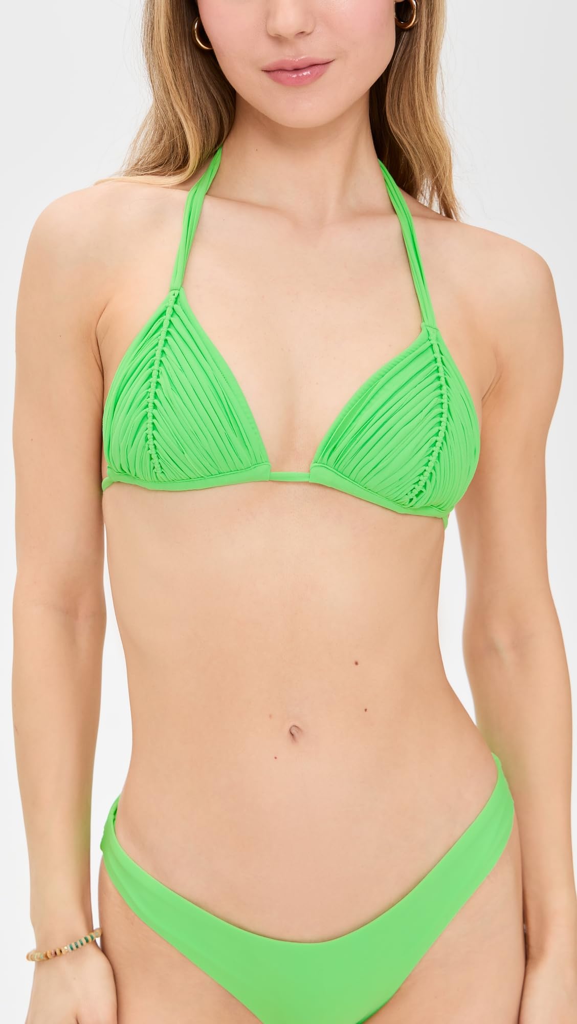 PQ Swim Women's Isla Triangle Bikini Top - Adjustable Back Tie Closure, Removable Padding, Soft Swimwear for Beach & Pool | Perfect for Vacation, Swimming, Sunbathing