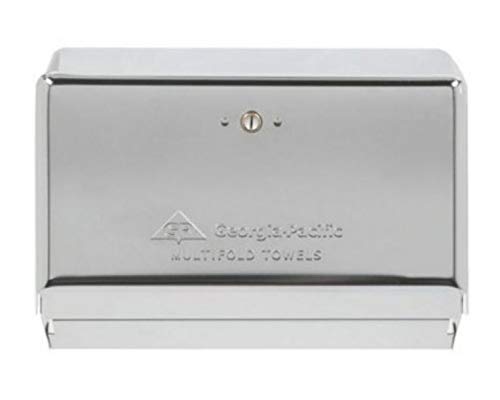 Georgia Pacific Space Saver Manual Key Lock Steel Paper Towel Dispenser - Heavy-Duty Commercial Grade for Restaurants, Offices & Schools