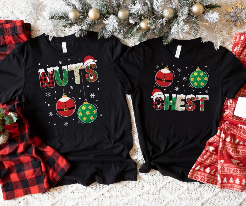 Matching Chestnuts Graphic T-Shirt for Couples - Funny Fall Outfit for Date Nights & Autumn Photoshoots