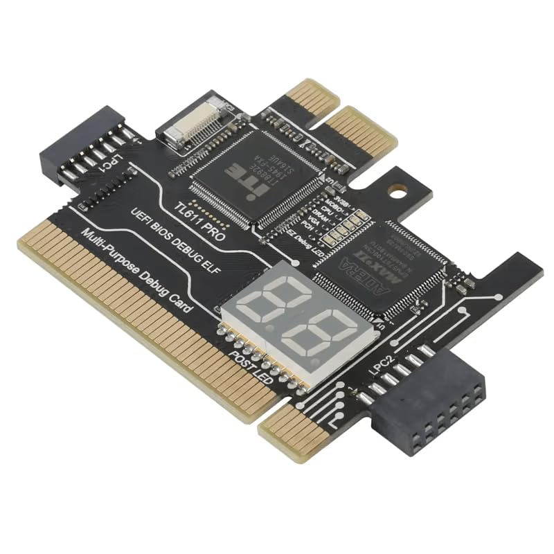 TL611-Pro Diagnostic Card with Mini PCIE & A-DEBUG - PCI/PCI-e Motherboard Debug Tool for Desktop, Laptop & Apple PC - Computer Repair, Hardware Testing, System Diagnostics