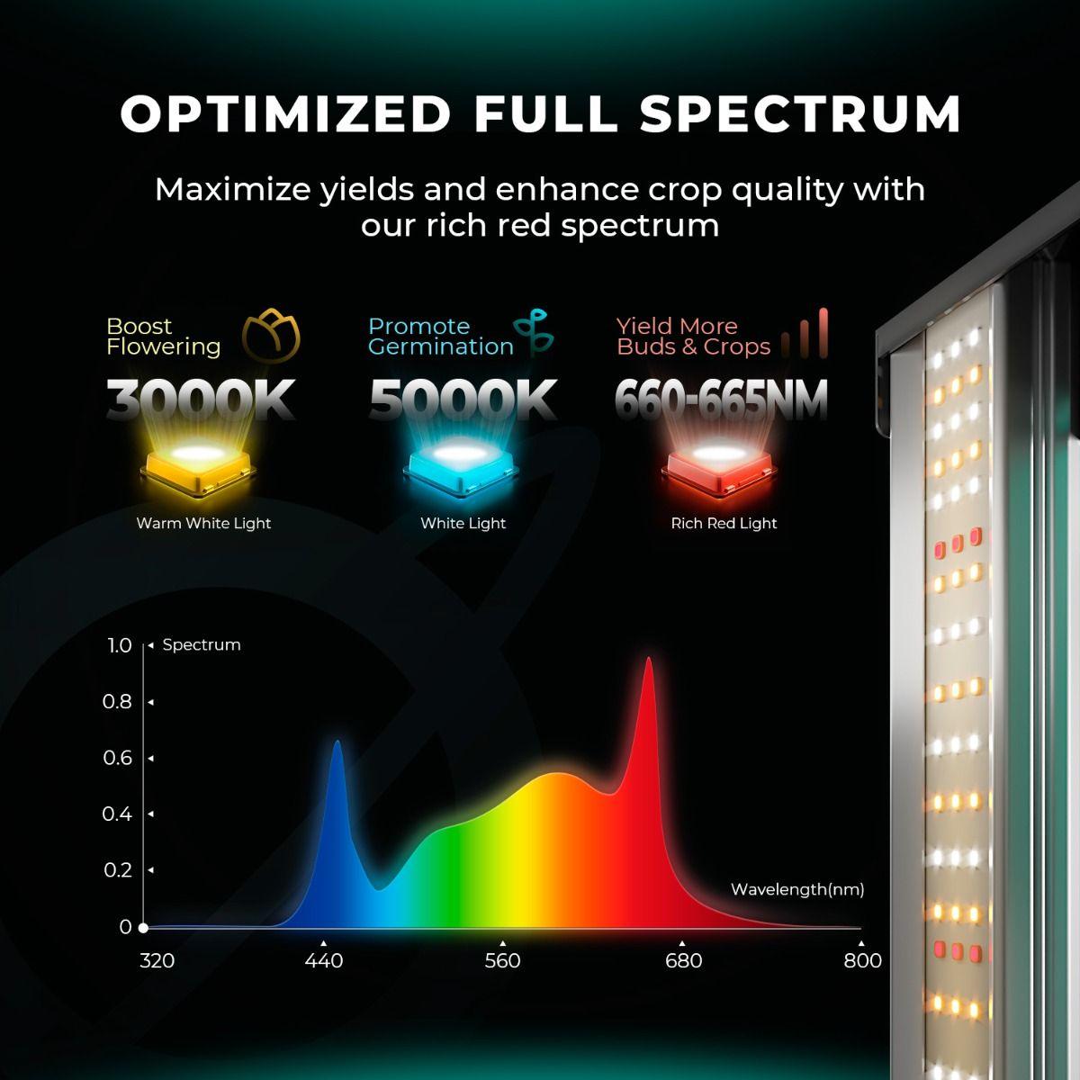 Mars Hydro FC 6500 EVO Full Spectrum LED Grow Light for Indoor Plants - High Efficiency 650W Commercial Grow Light for Hydroponics, Greenhouse, and Vertical Farming