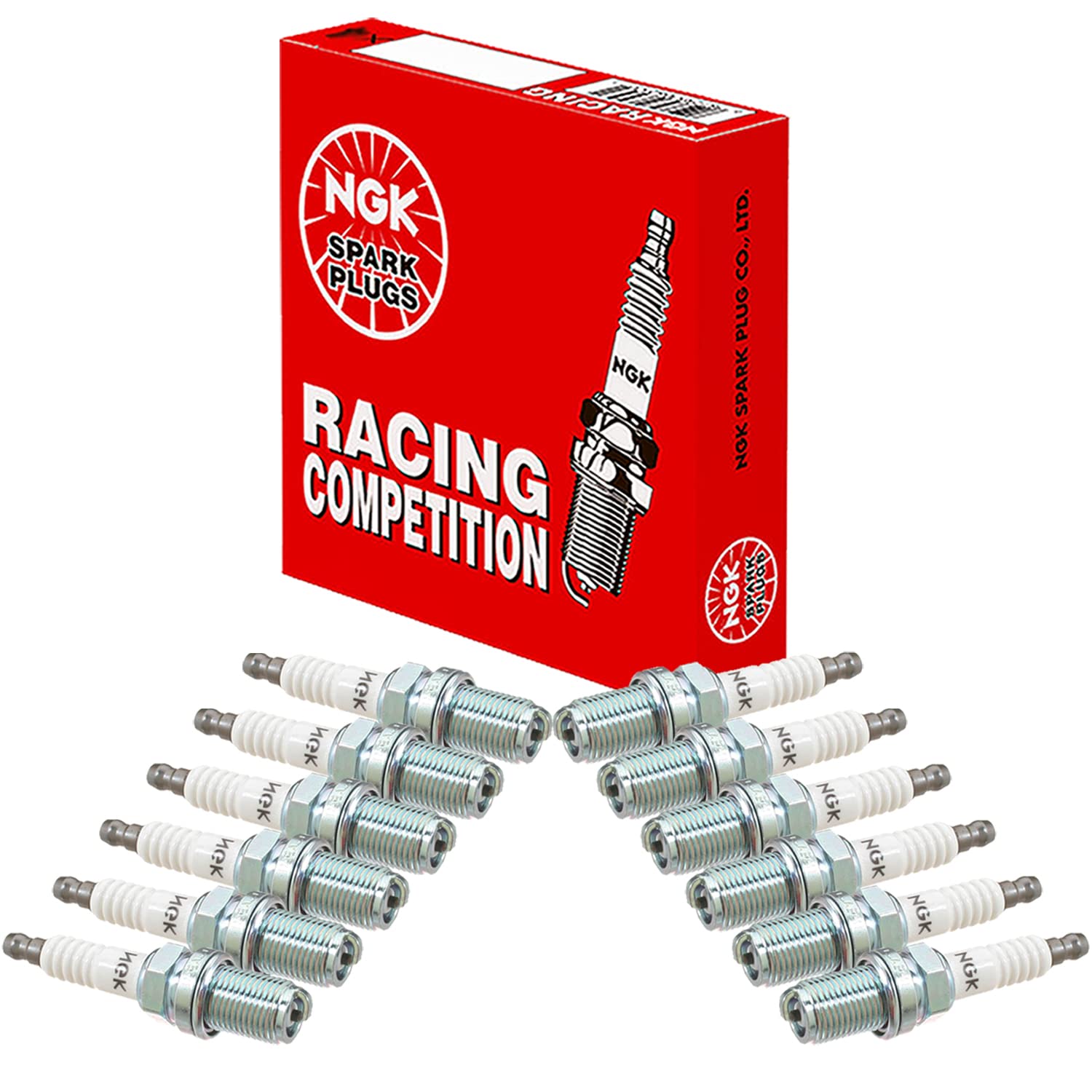 NGK Set of 12 Nickel V-Cut Racing Spark Plugs - .031