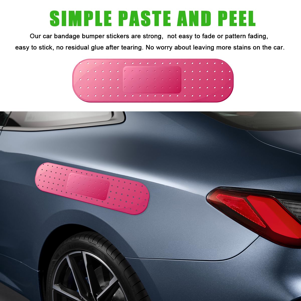 Funny Large Bandage Vinyl Decal for Car - Dent & Scratch Cover Sticker - Giant Bumper Sticker for Truck, SUV, Boat Window - Red Car Accessories for Humor & Protection (Perfect for Covering Dents, Adding Personality to Vehicles, or Prank Gifts)