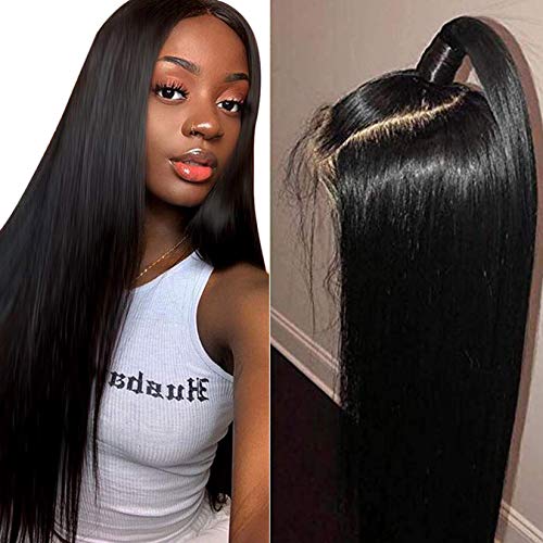 OQ Hair 4X4 Lace Front Wigs Straight 100% Brazilian Virgin Human Hair - 180% Density 16 Inch Glueless Wig with Pre-Plucked Natural Hairline for Black Women | Perfect for Daily Wear, Special Occasions & Protective Styling